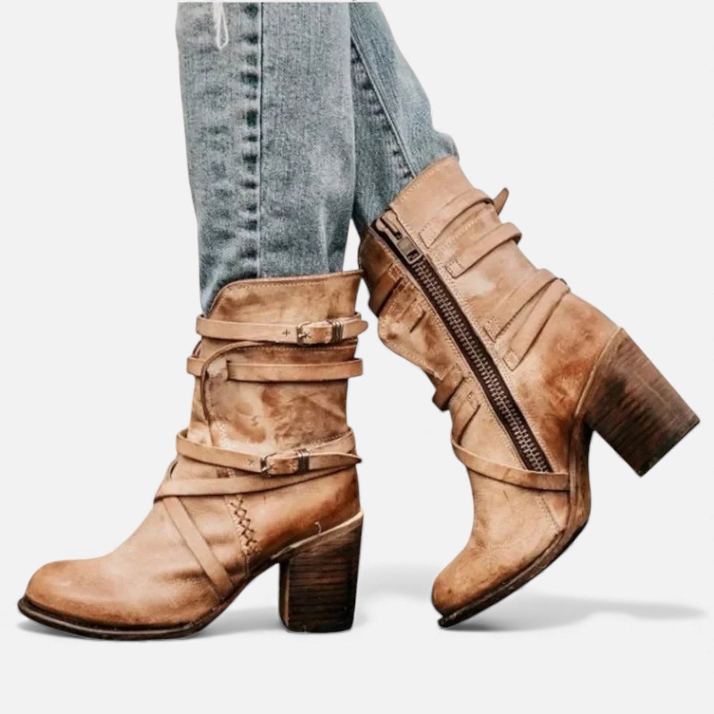 Echwear Women’s Leather High-Knee Boots – Winter Heritage Elegance