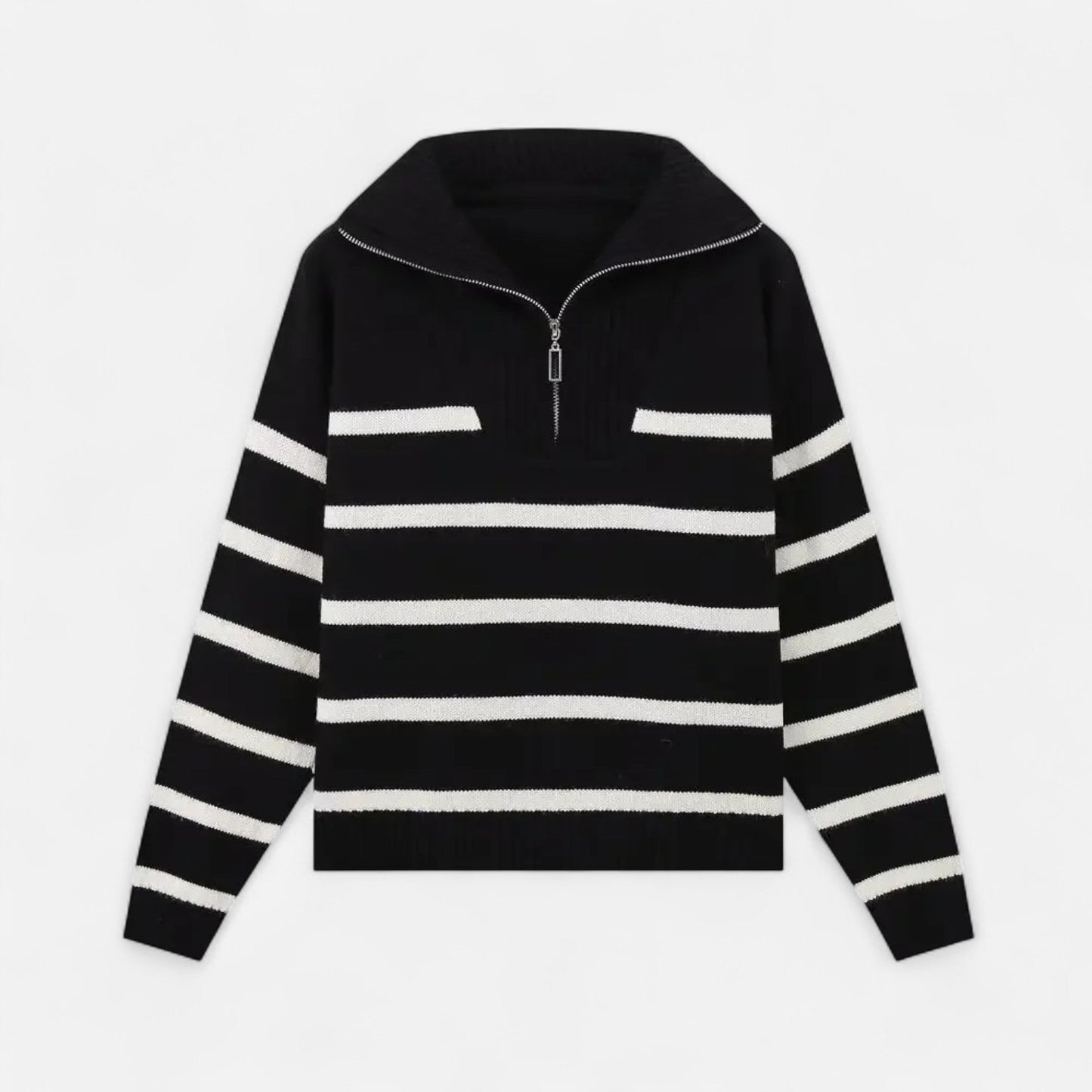 Echwear Women's Striped Polo Sweater – Refined Autumn Heritage