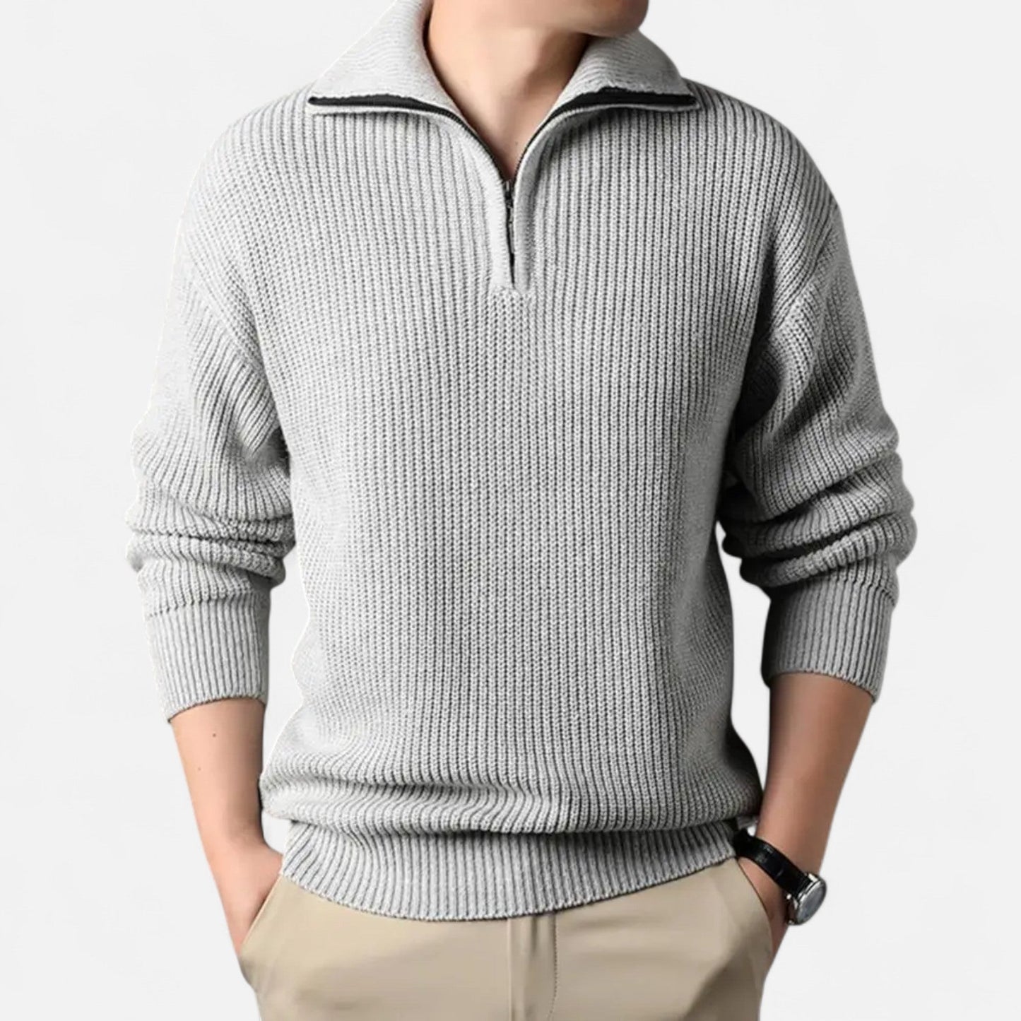Echwear Men’s Wool-Blend Half-Zip Sweater