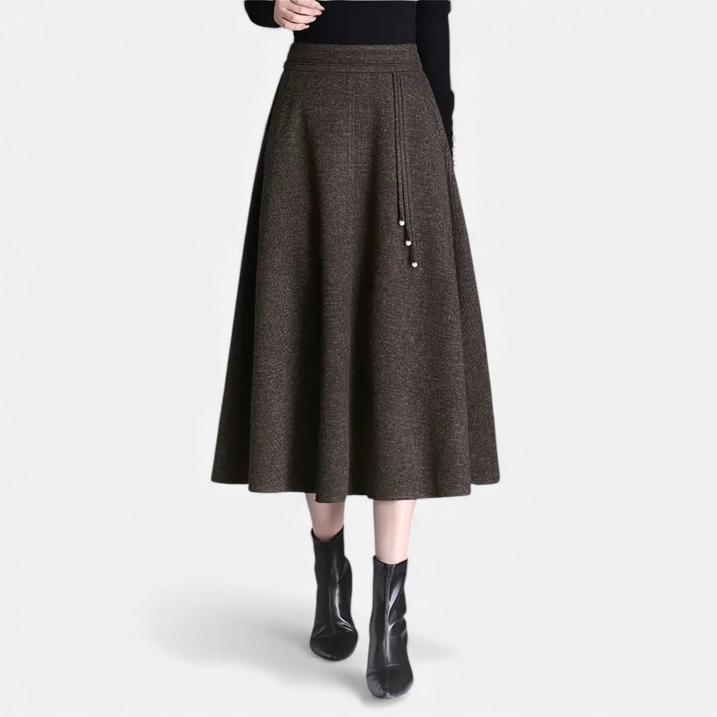 Echwear Women’s Elegant Tweed Skirt with Pockets