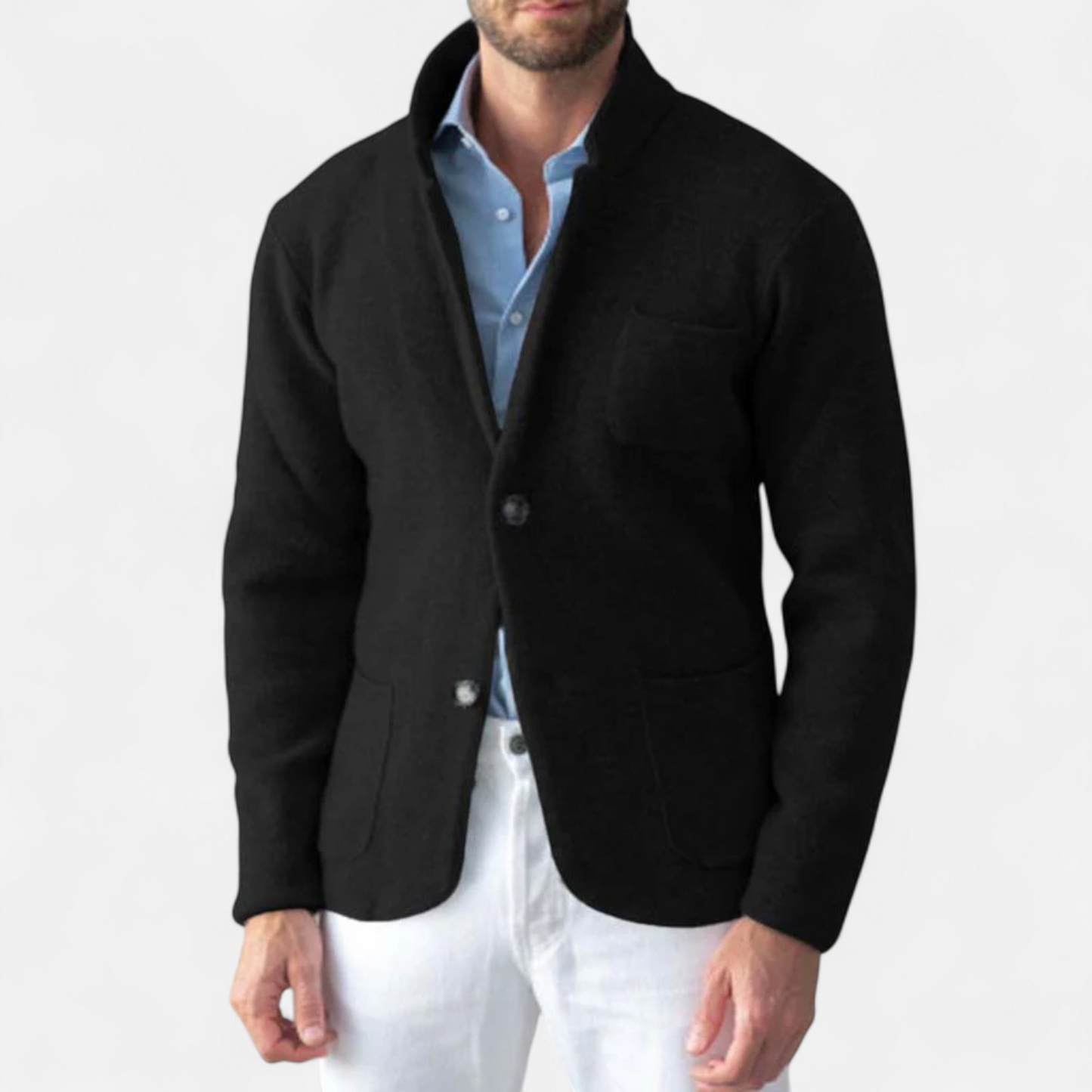 Echwear Men’s Vintage Wool Stand-Collar Jacket
