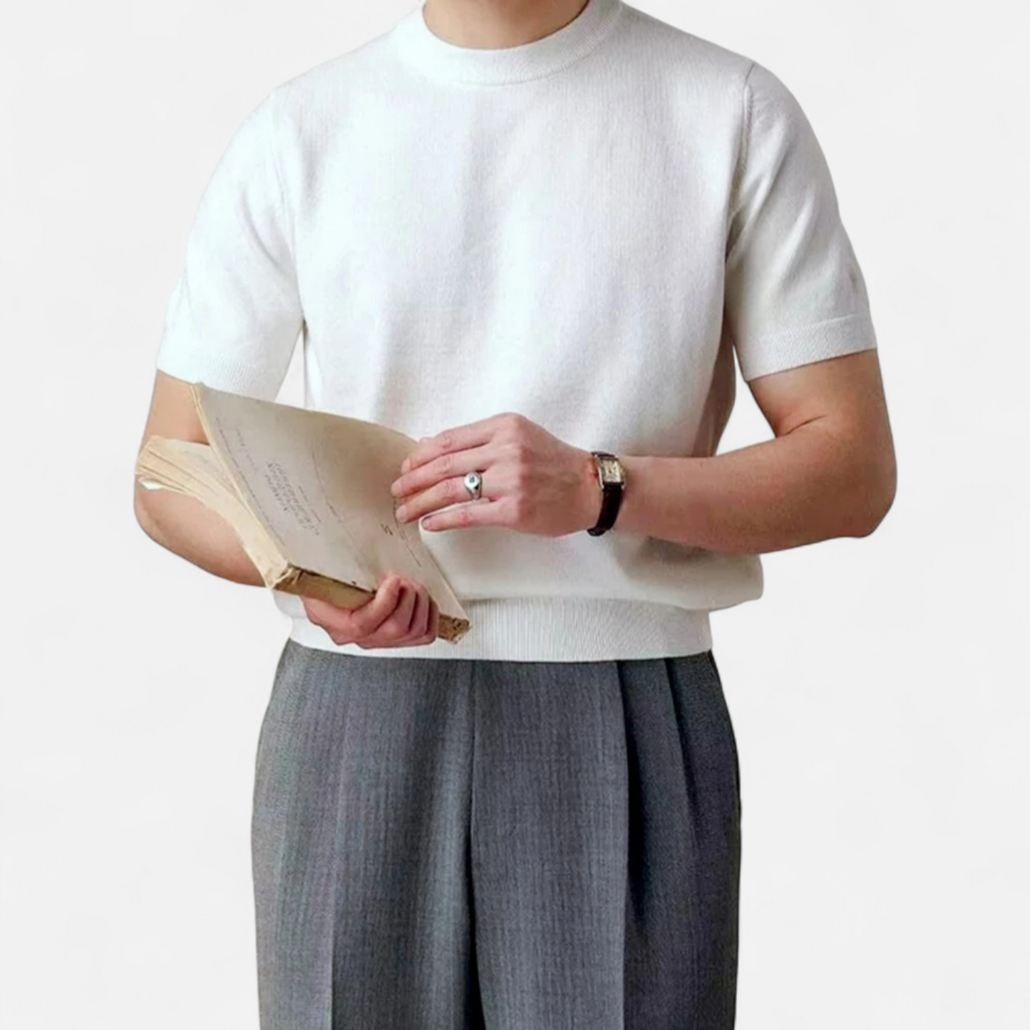 Echwear Men’s Slim-Fit Knitted T-Shirt