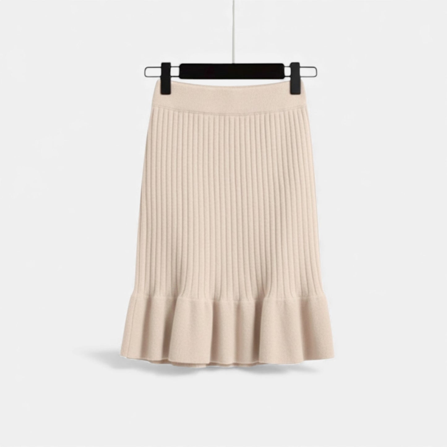 Echwear Women’s High-Waist Ribbed Knitted Skirt