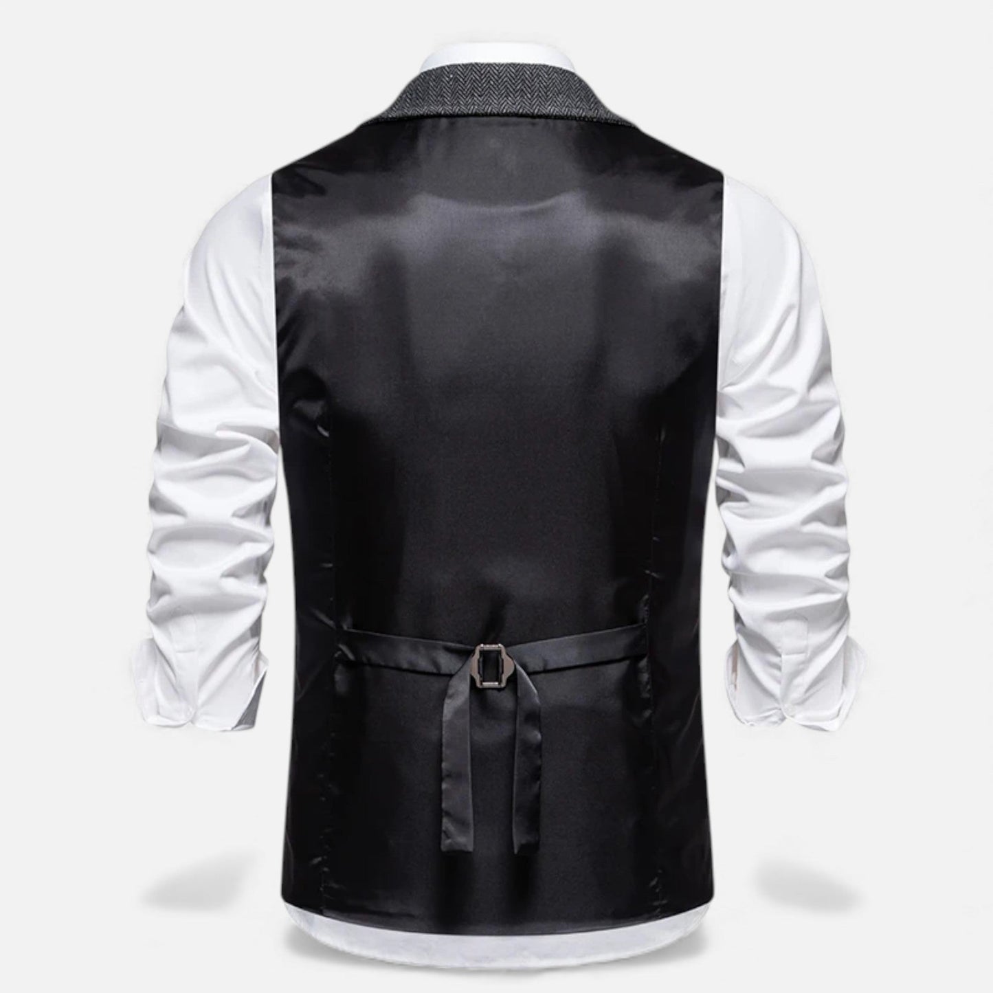 Echwear Men’s Vintage Tweed Suit Vest with Lapel Chain