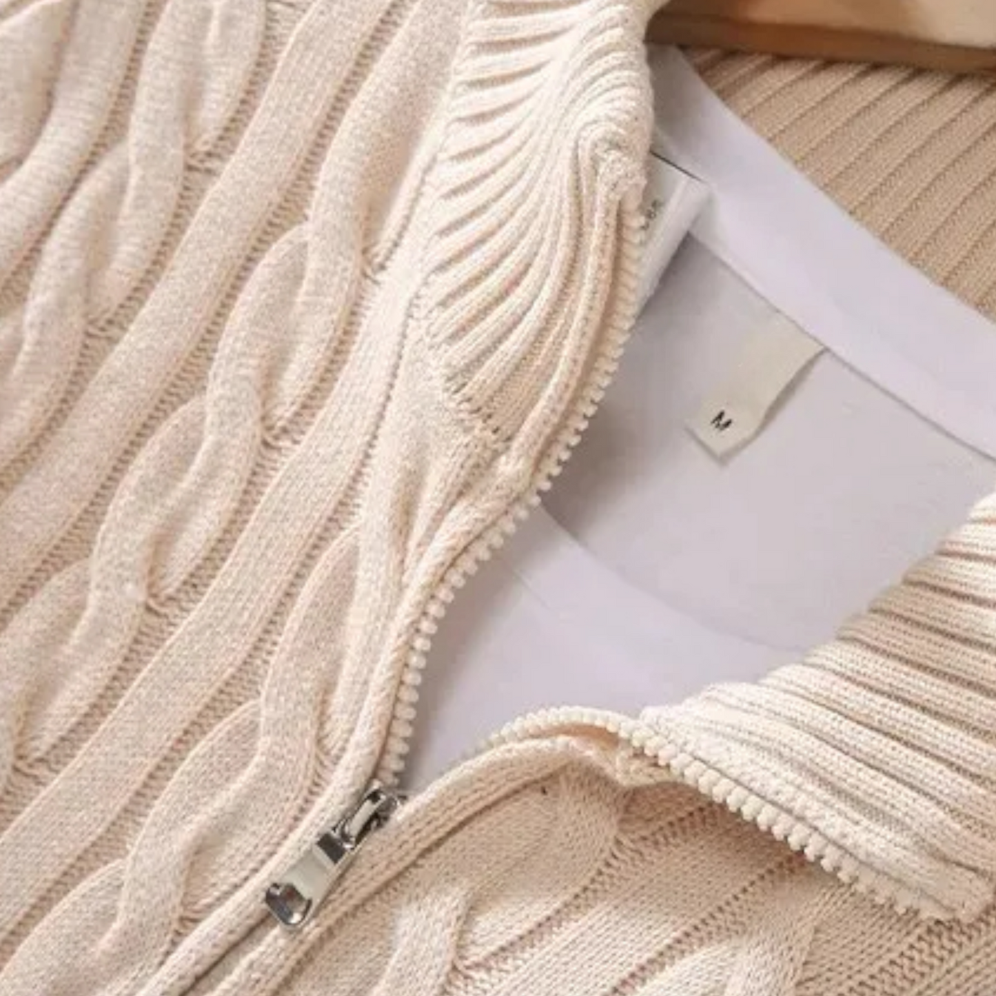 Echwear Men’s Thick-Knit Turtleneck Zip Sweater