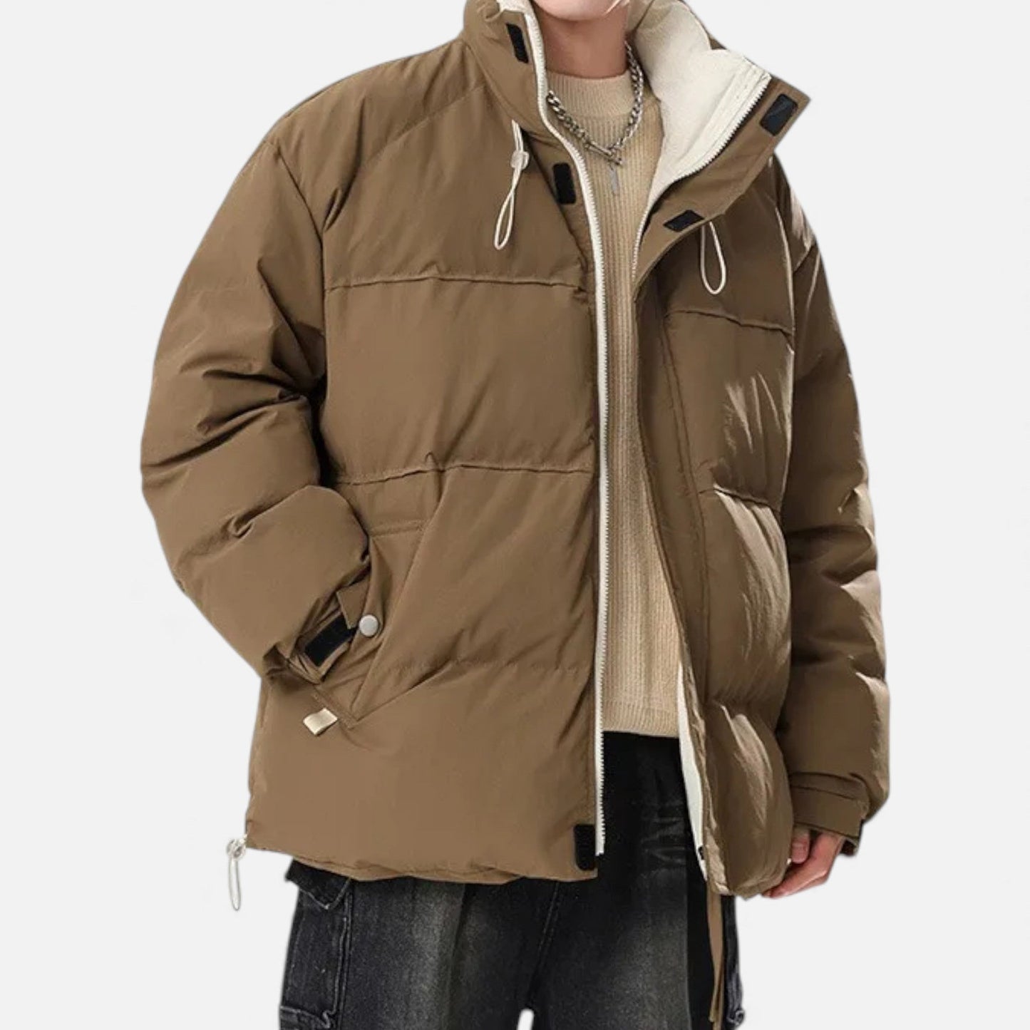 Echwear Men’s Oversized Windproof Jacket with Stand Collar