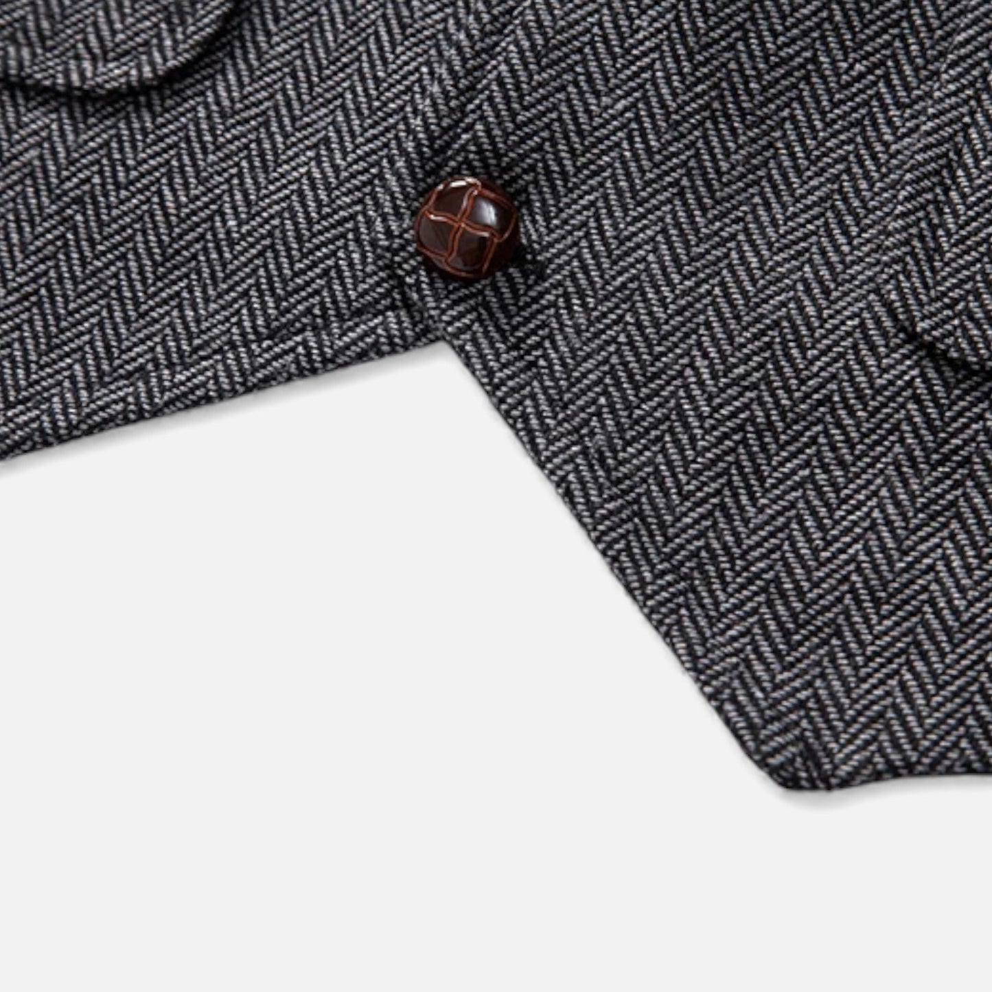 Echwear Men’s Vintage Tweed Suit Vest with Lapel Chain