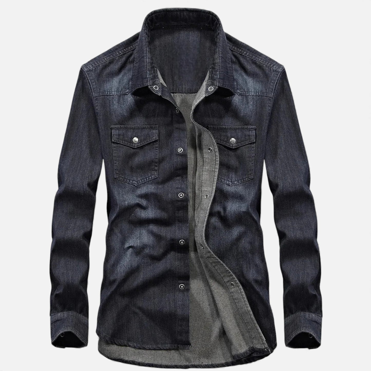 Echwear Men’s Loose-Fit Denim Shirt for Autumn/Winter