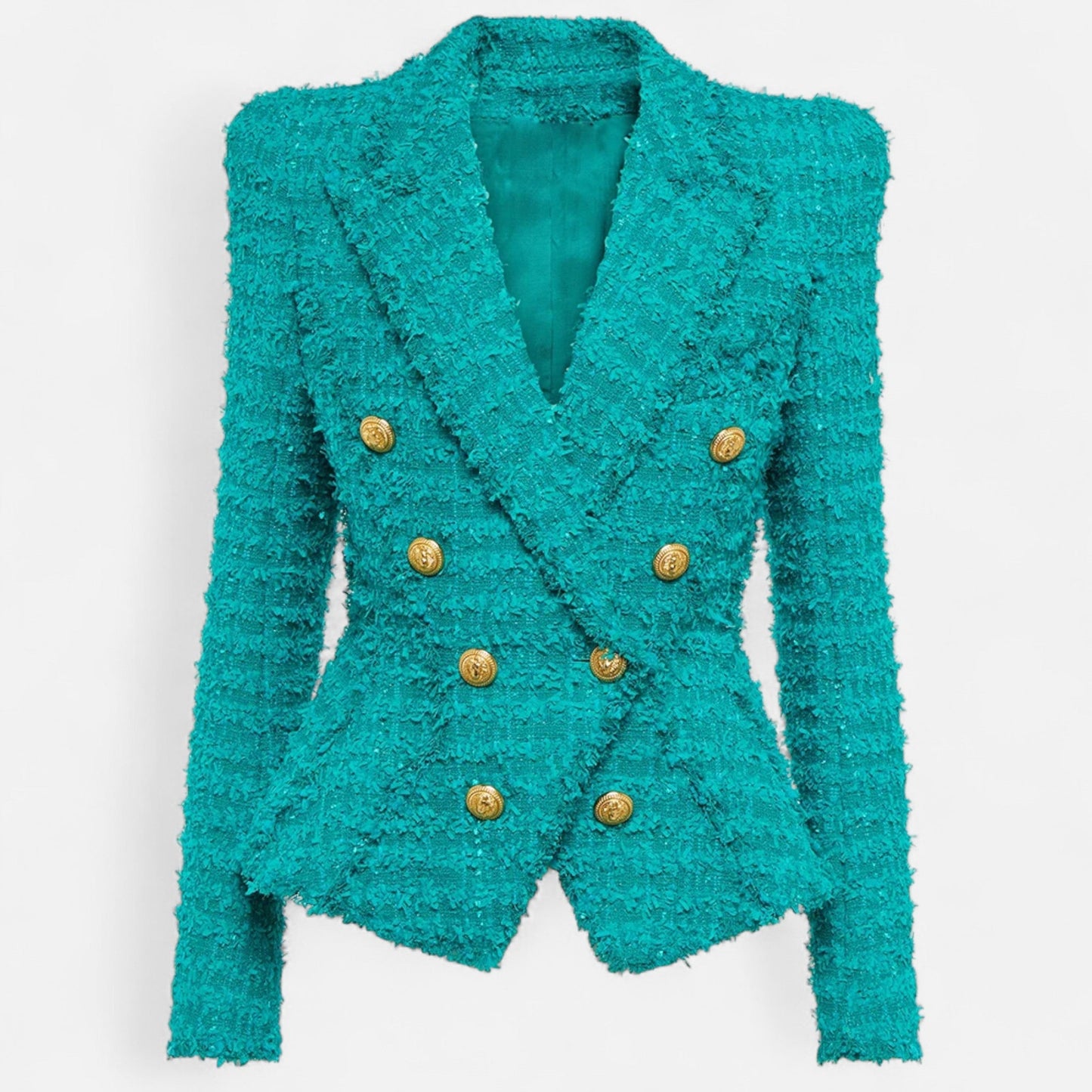 Echwear Women’s Tweed Blazer – Slim Fit with Tassel Fringe