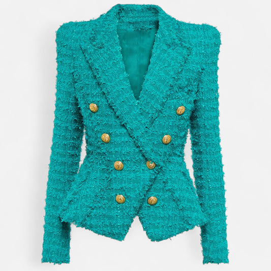 Echwear Women’s Tweed Blazer – Slim Fit with Tassel Fringe