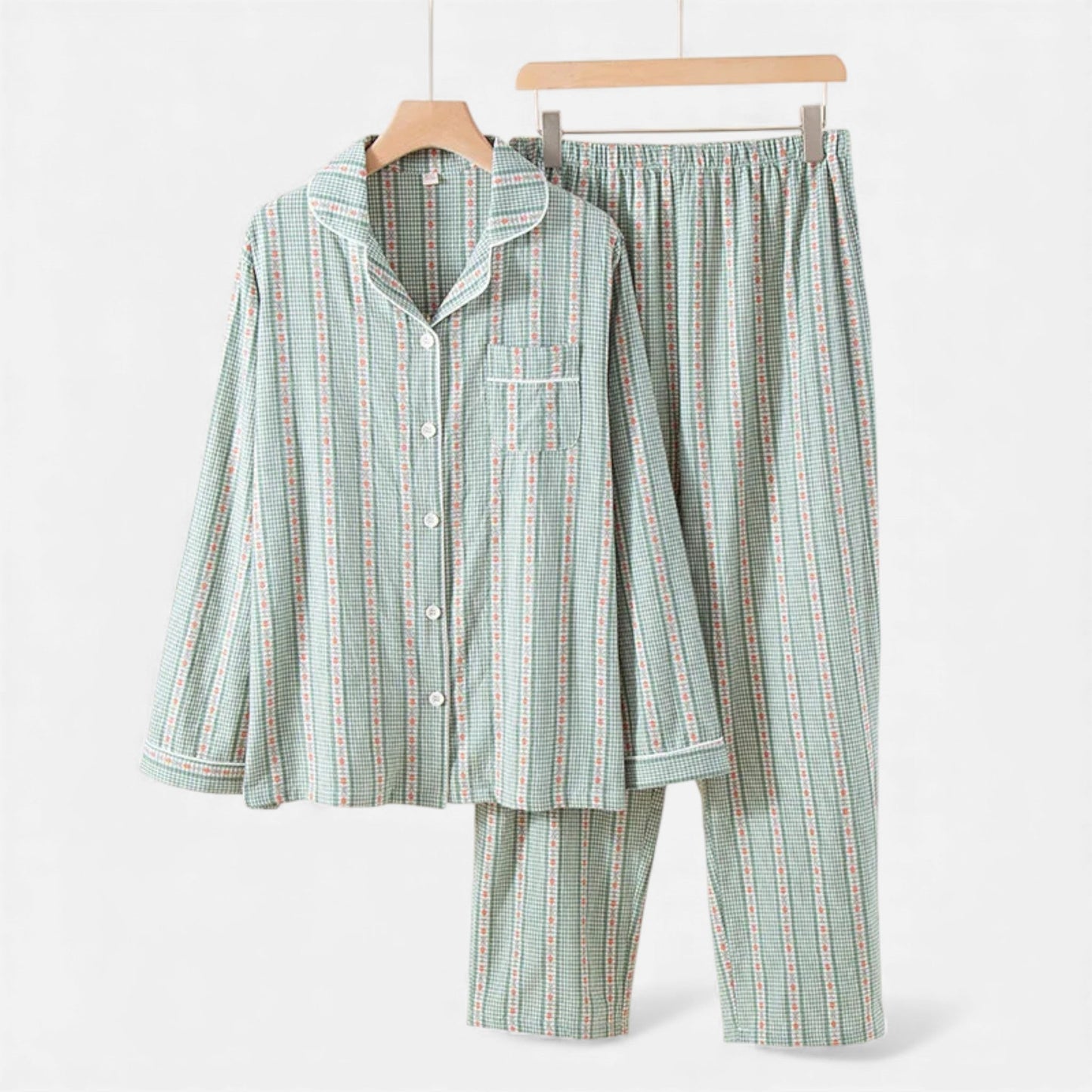 Echwear Women’s Pure Cotton Pyjama Set with Cardigan Style