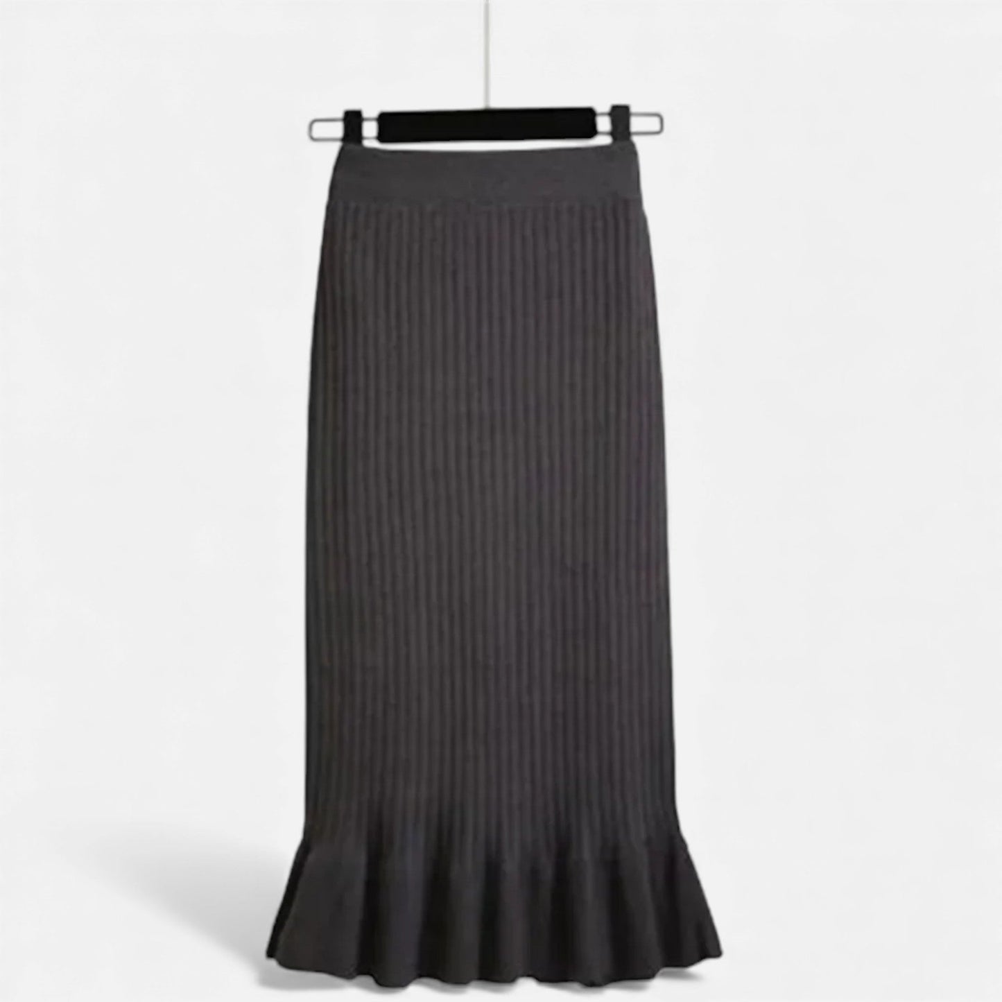 Echwear Women’s High-Waist Ribbed Knitted Skirt