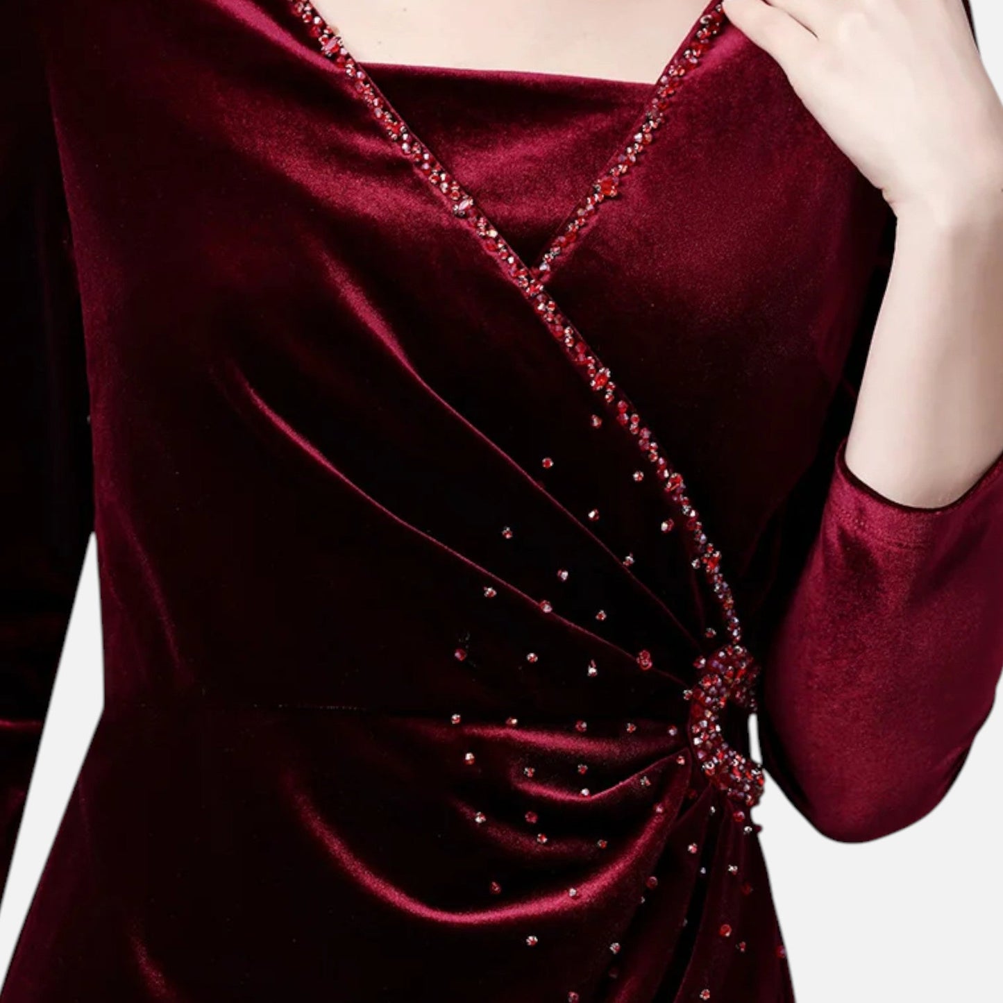 Echwear Women’s Velvet Draped Wrap Dress