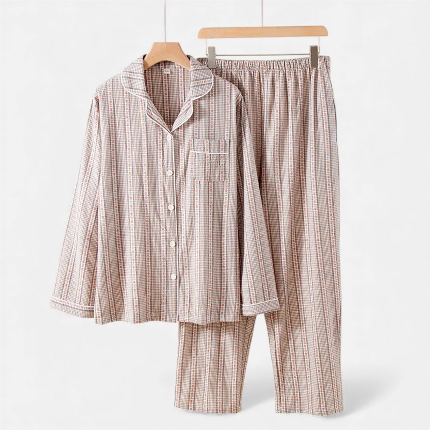Echwear Women’s Pure Cotton Pyjama Set with Cardigan Style