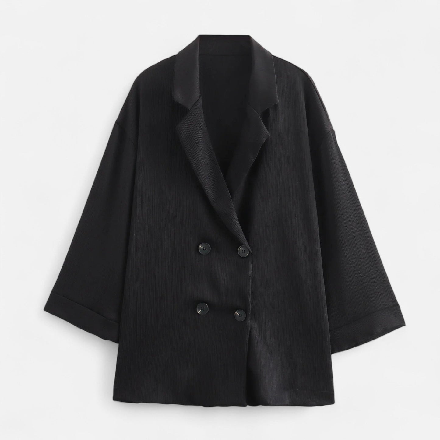 Echwear Women’s Wrinkled Suit Jacket & Pants Set – Sculpted Autumn Elegance