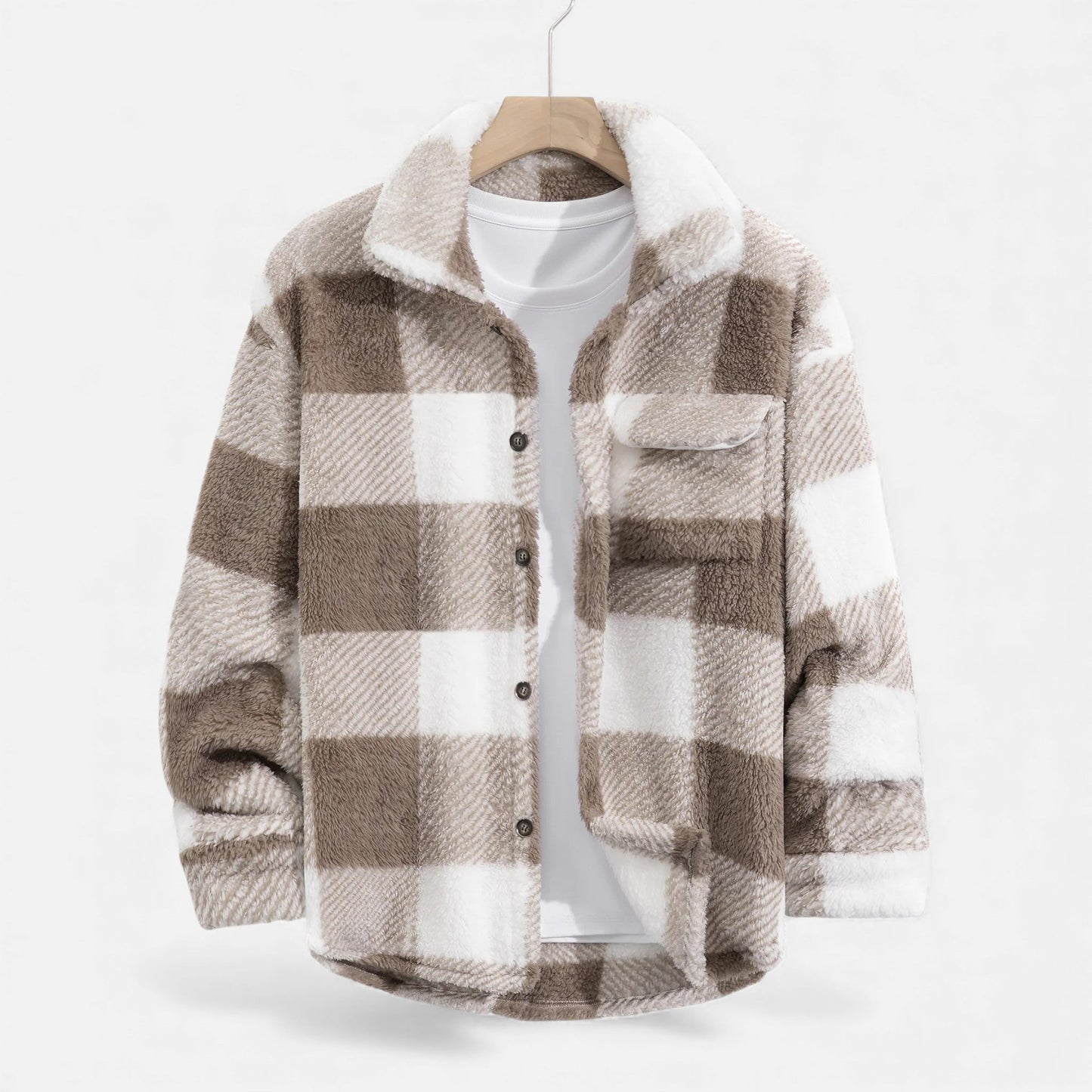 Echwear Men’s Velvet Plush Rabbit Fur Jacket