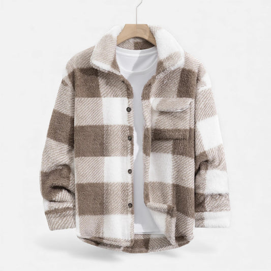 Echwear Men’s Velvet Plush Rabbit Fur Jacket