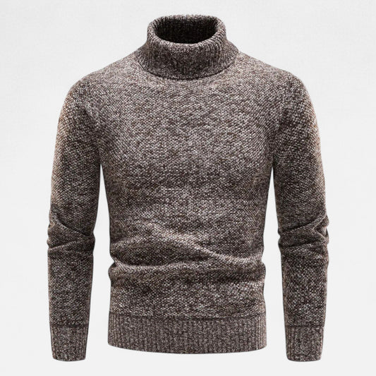 Echwear Men’s Knitted Turtleneck Sweater – Thick Winter Warmth