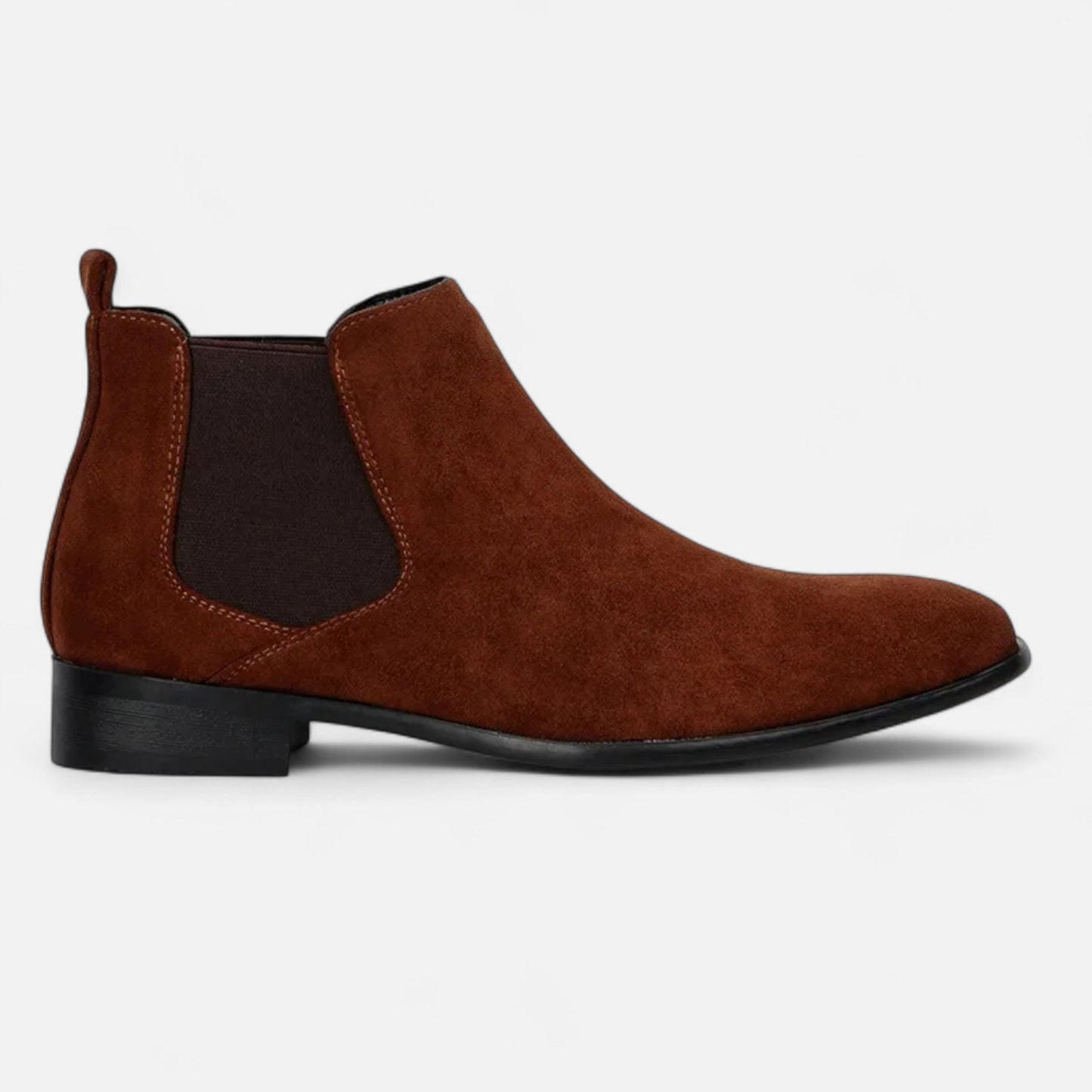 Echwear Men’s Suede Square-Toe Chelsea Boots