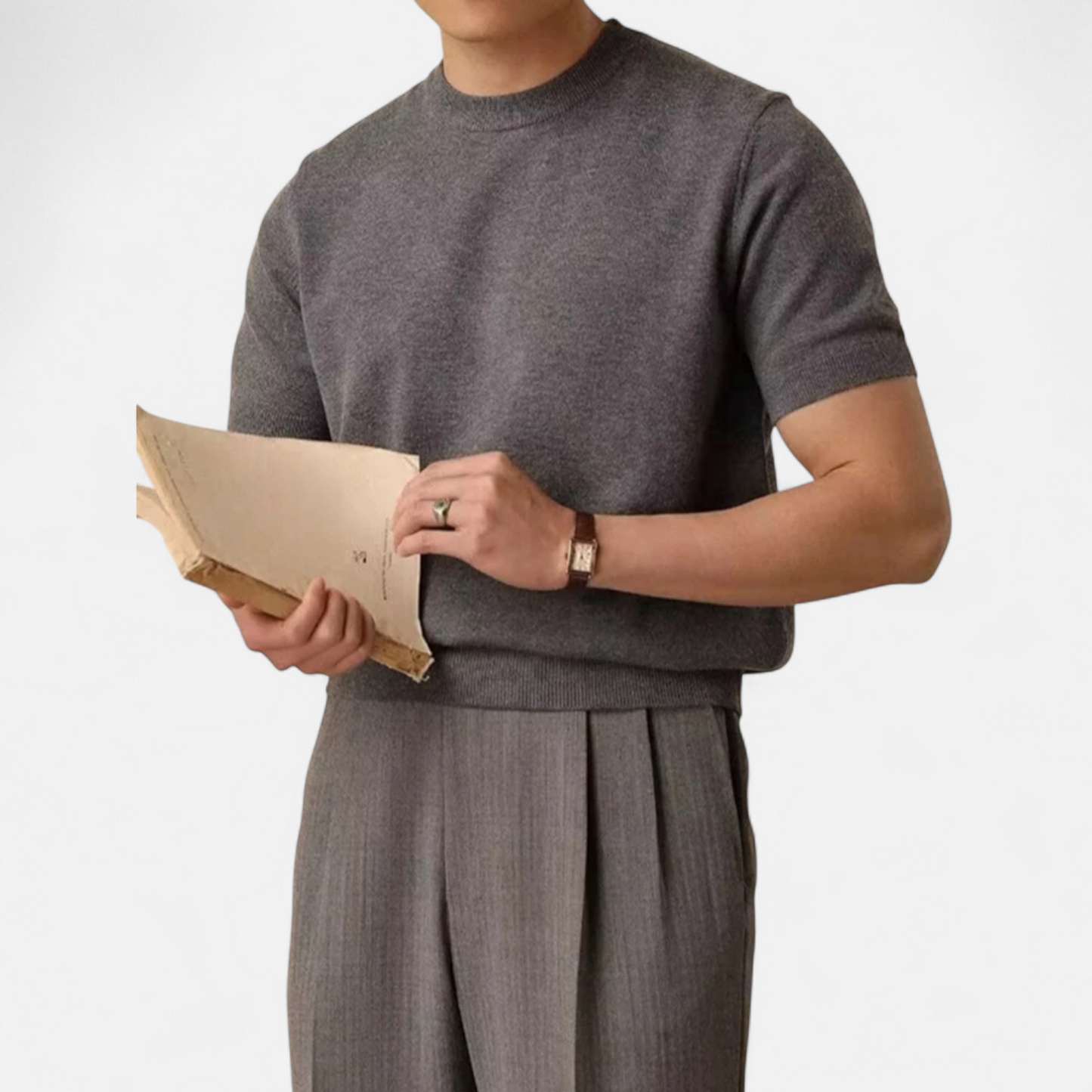 Echwear Men’s Slim-Fit Knitted T-Shirt