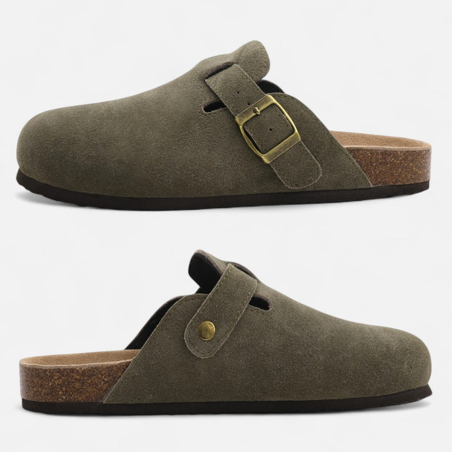 Echwear Men’s Suede Mules – Sculpted Clog-Inspired Comfort