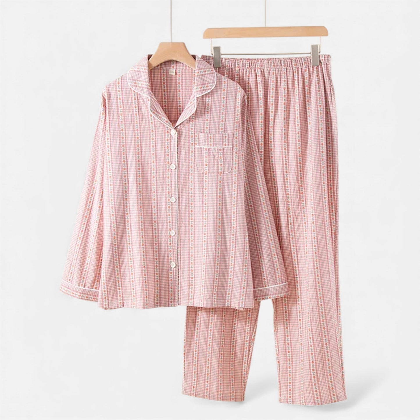 Echwear Women’s Pure Cotton Pyjama Set with Cardigan Style