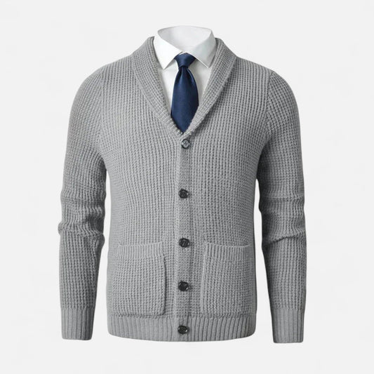 Echwear Men’s Button-Up Premium Wool Cardigan – Classic Slim Fit Style