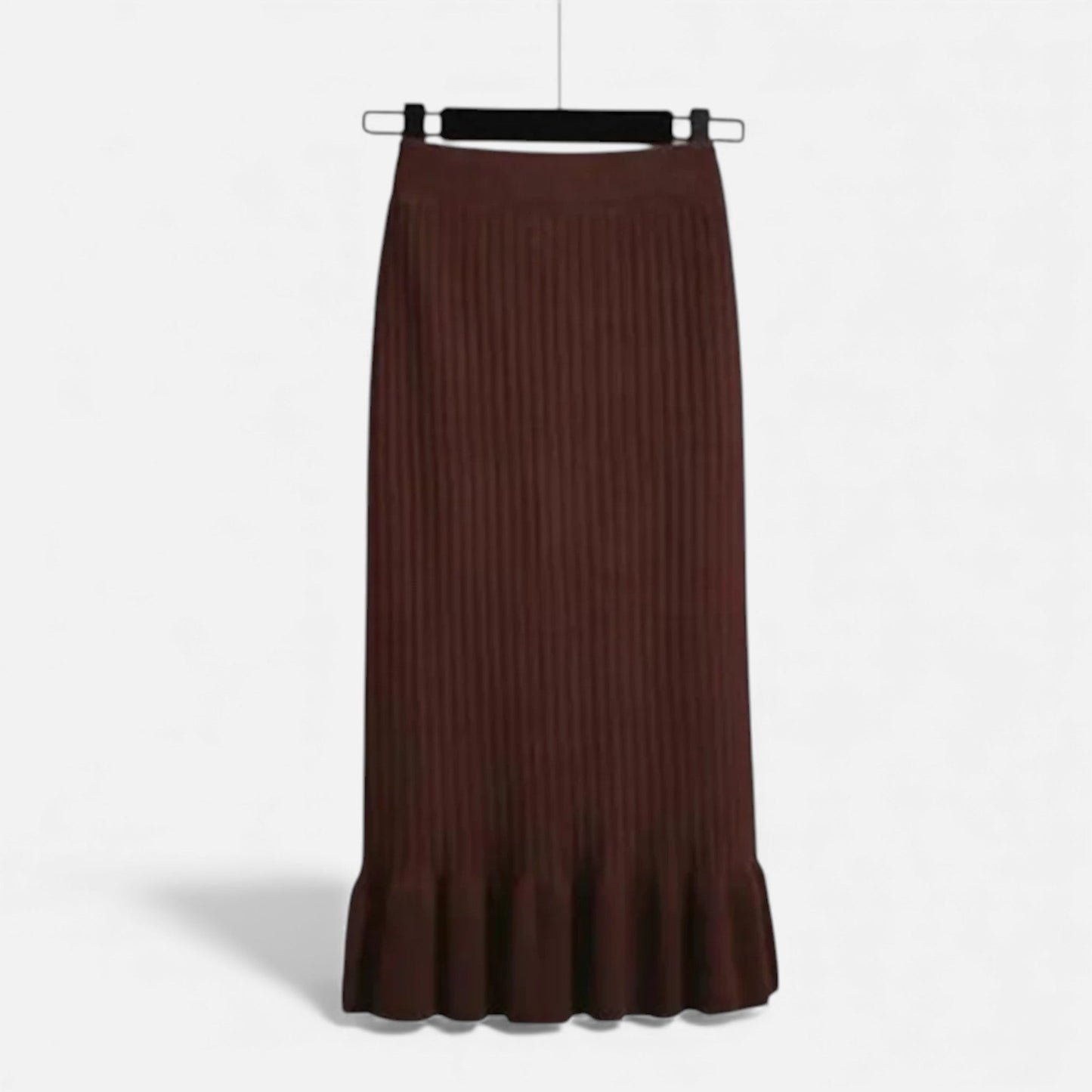 Echwear Women’s High-Waist Ribbed Knitted Skirt
