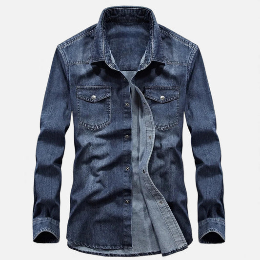 Echwear Men’s Loose-Fit Denim Shirt for Autumn/Winter