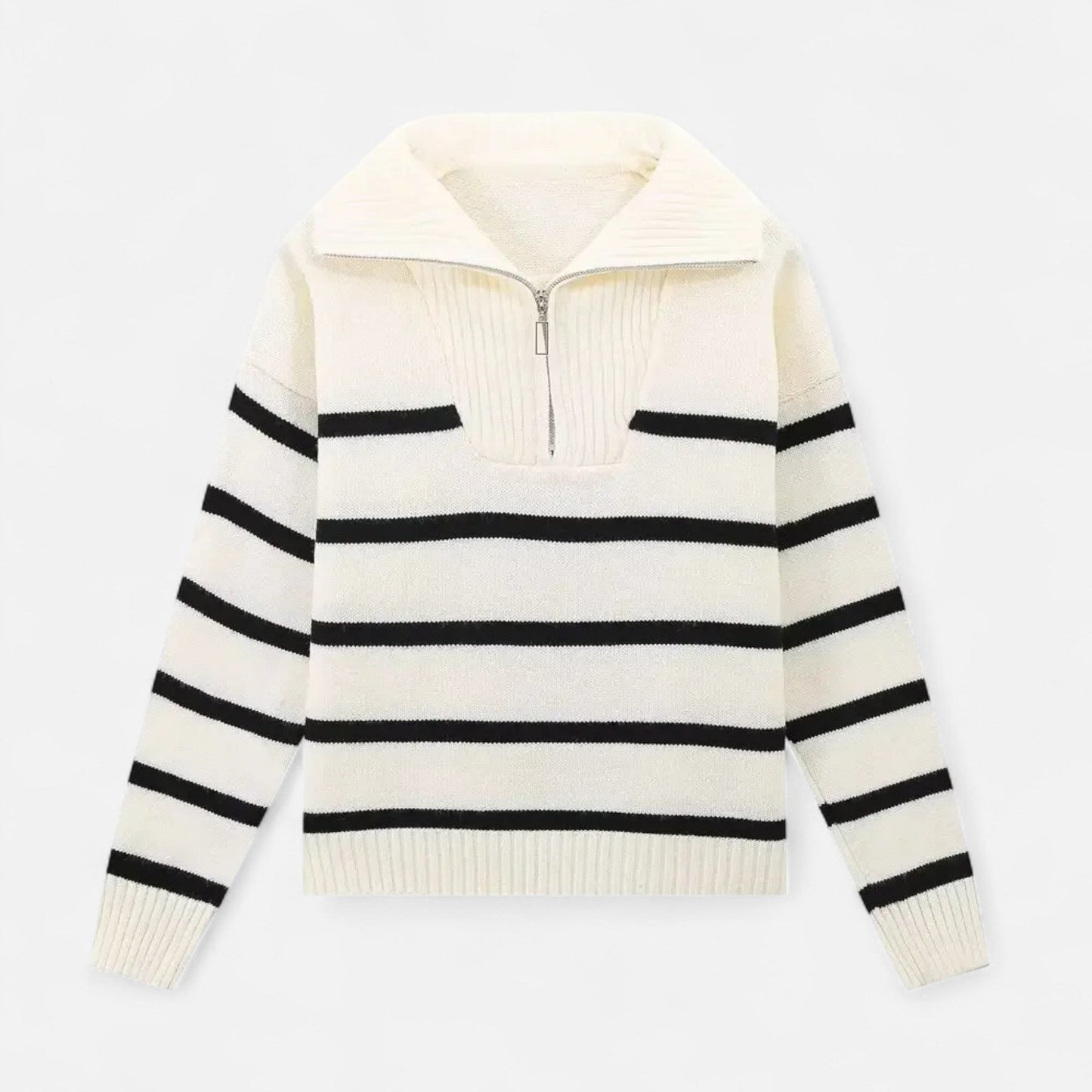 Echwear Women's Striped Polo Sweater – Refined Autumn Heritage