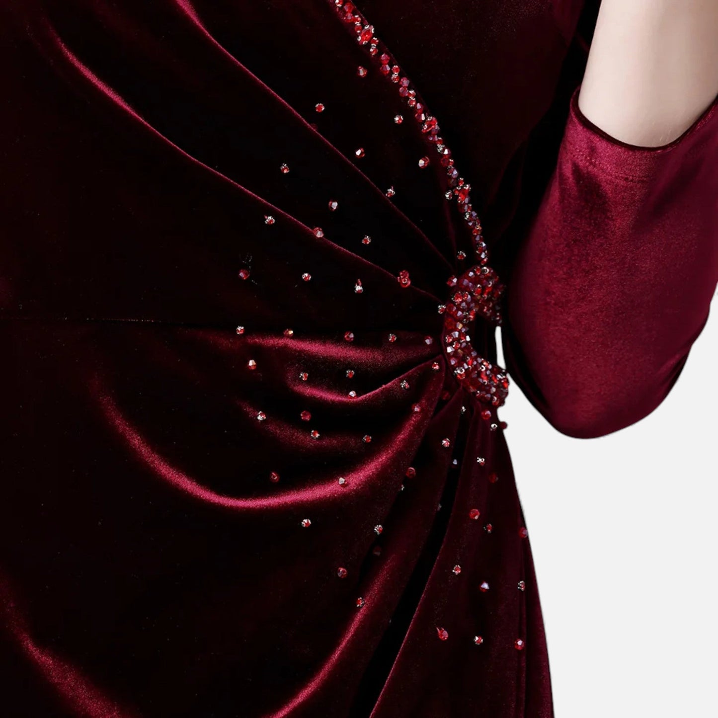 Echwear Women’s Velvet Draped Wrap Dress