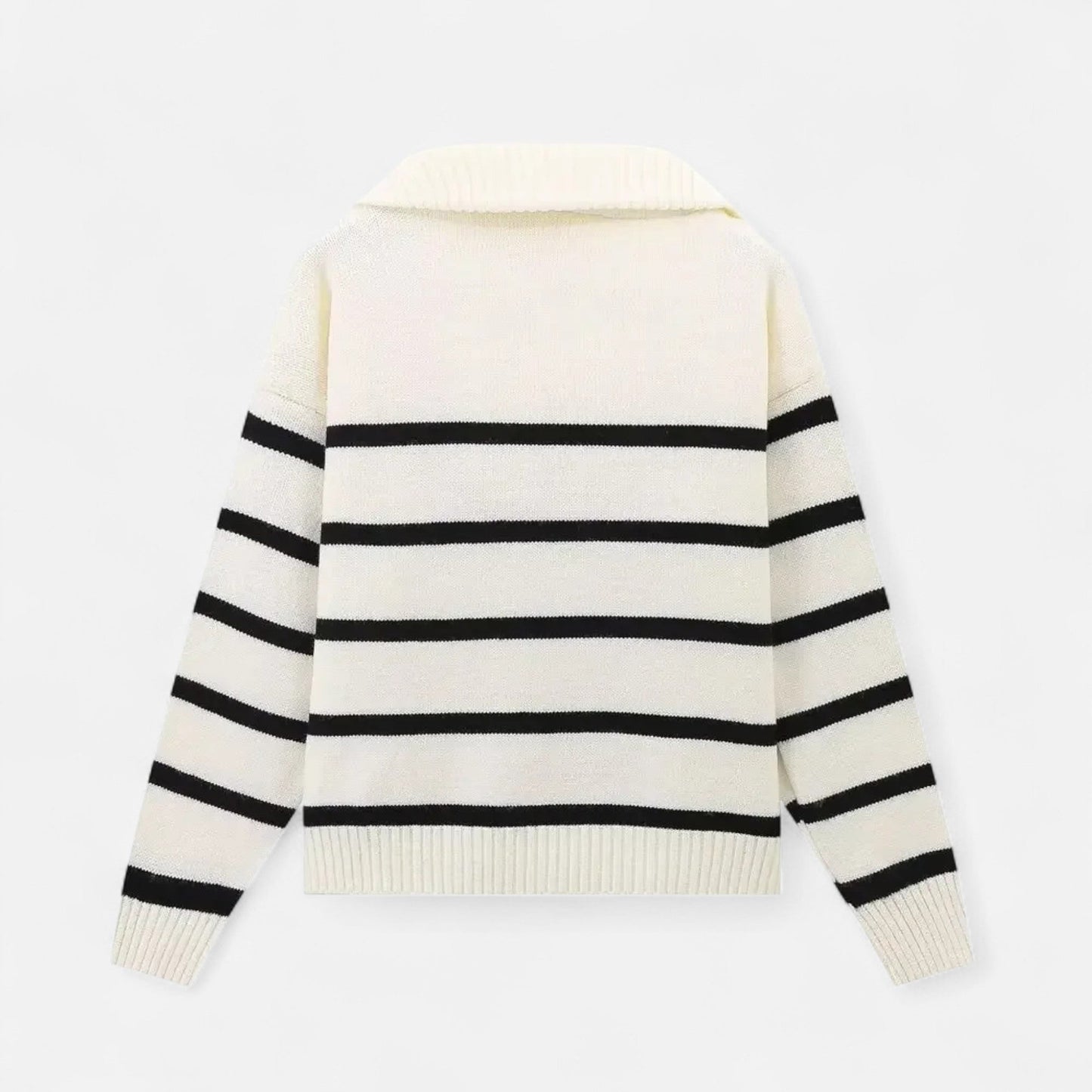 Echwear Women's Striped Polo Sweater – Refined Autumn Heritage