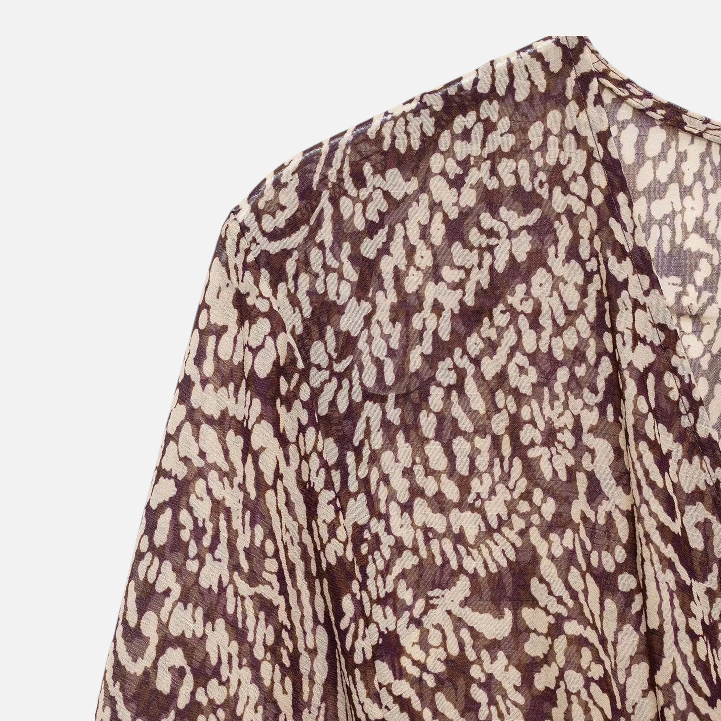 Echwear Women’s Printed Midi Dress – V-Neck Autumn Elegance