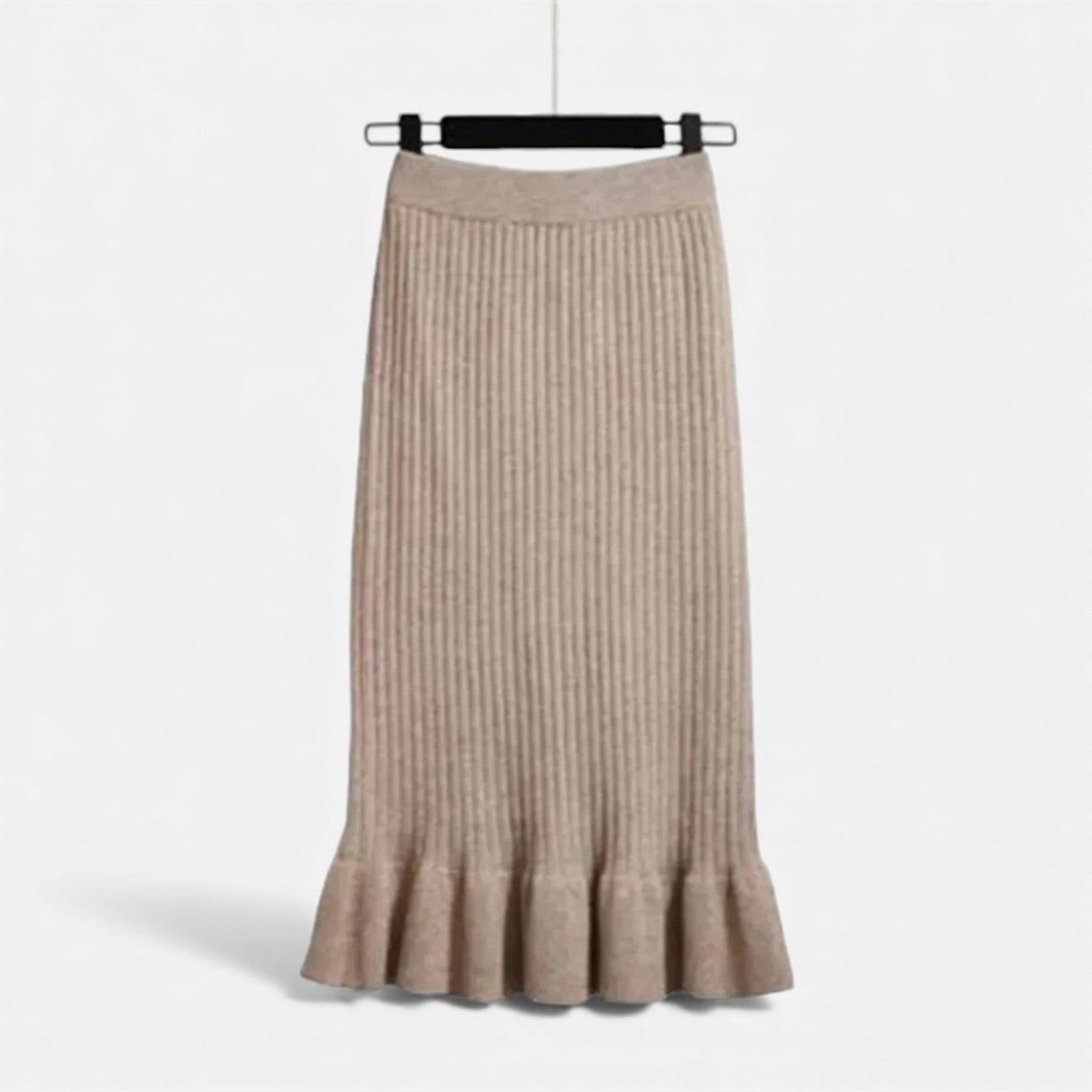 Echwear Women’s High-Waist Ribbed Knitted Skirt