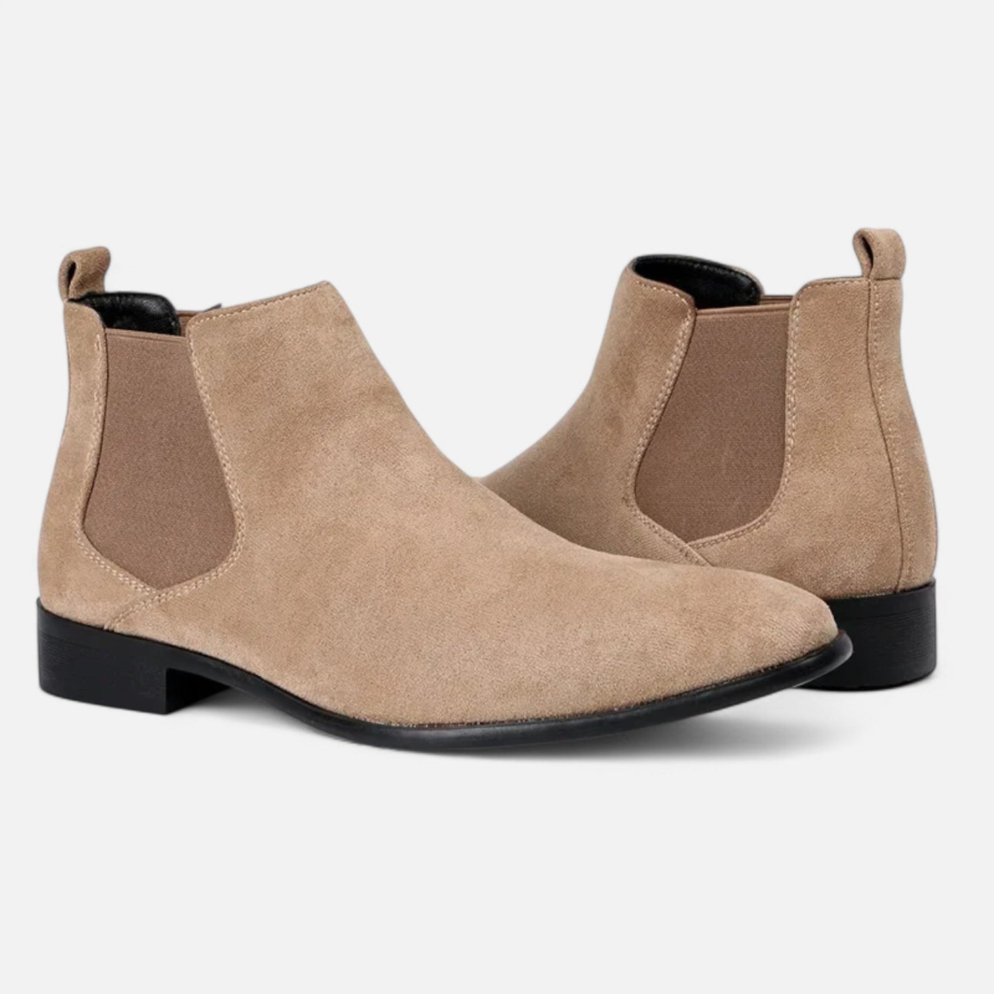 Echwear Men’s Suede Square-Toe Chelsea Boots