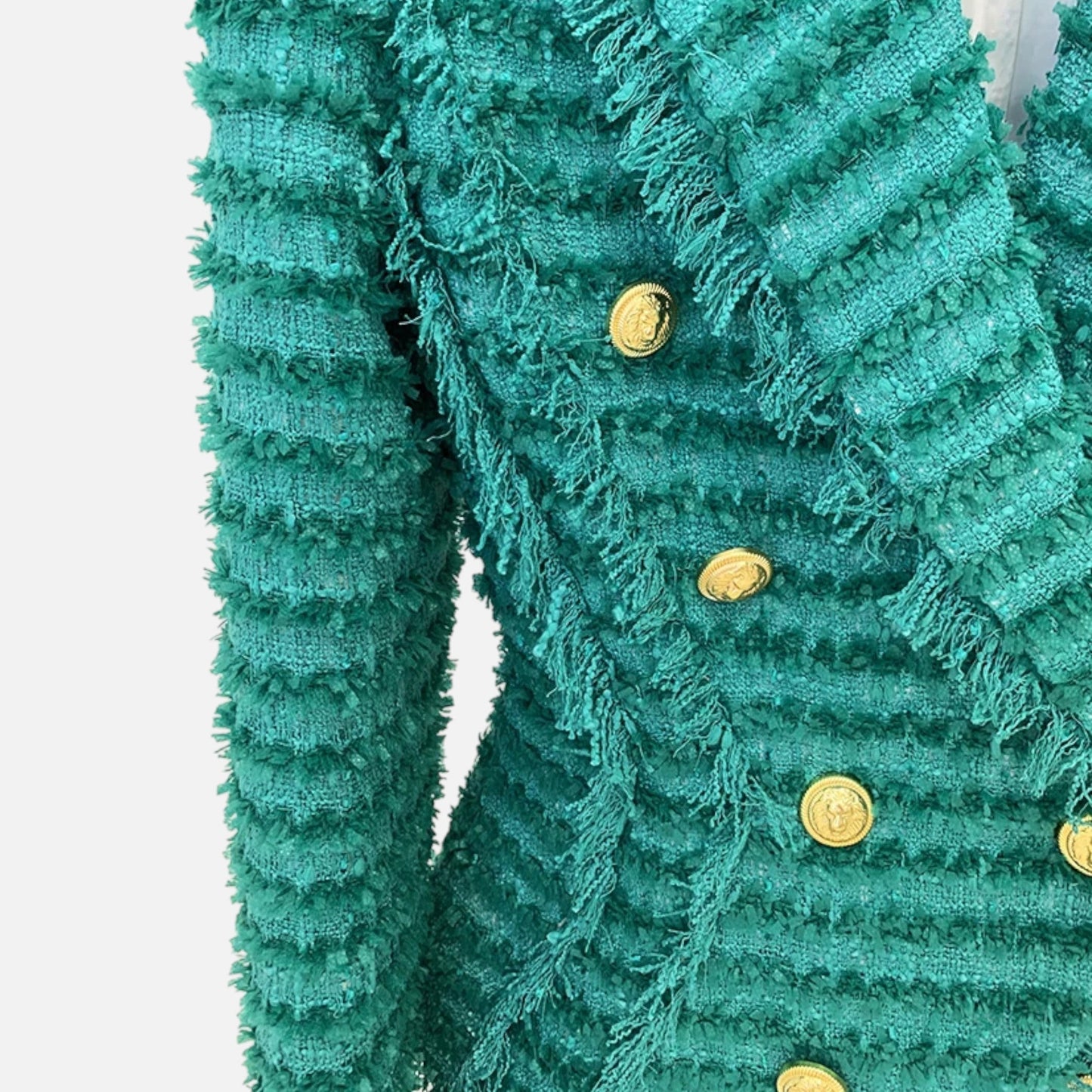 Echwear Women’s Tweed Blazer – Slim Fit with Tassel Fringe