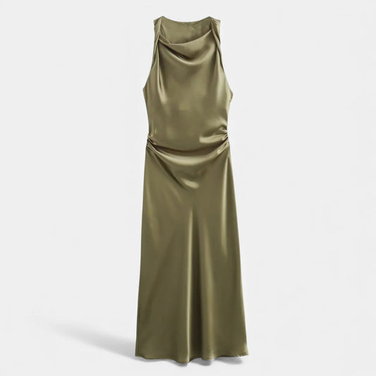 Echwear Women’s Satin Slip Midi Dress
