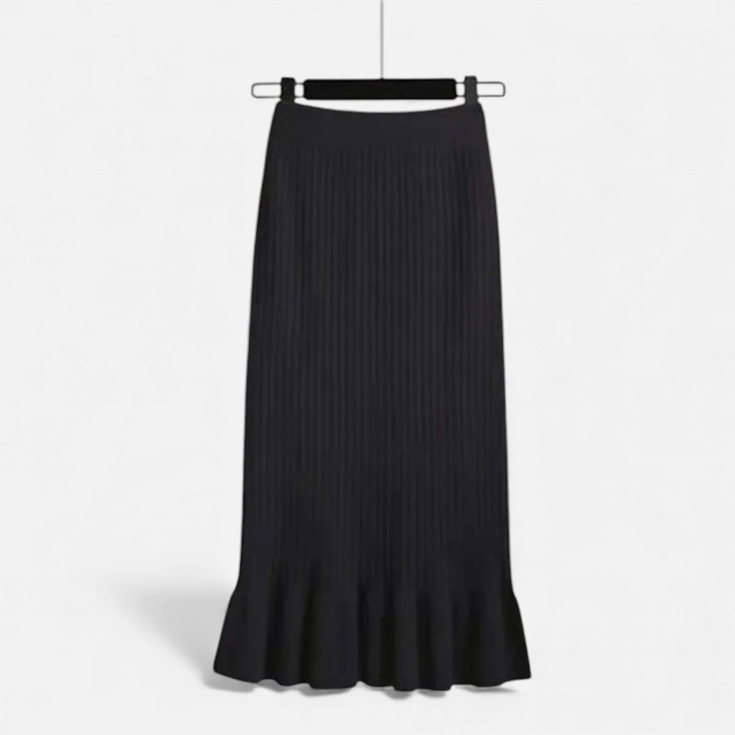 Echwear Women’s High-Waist Ribbed Knitted Skirt