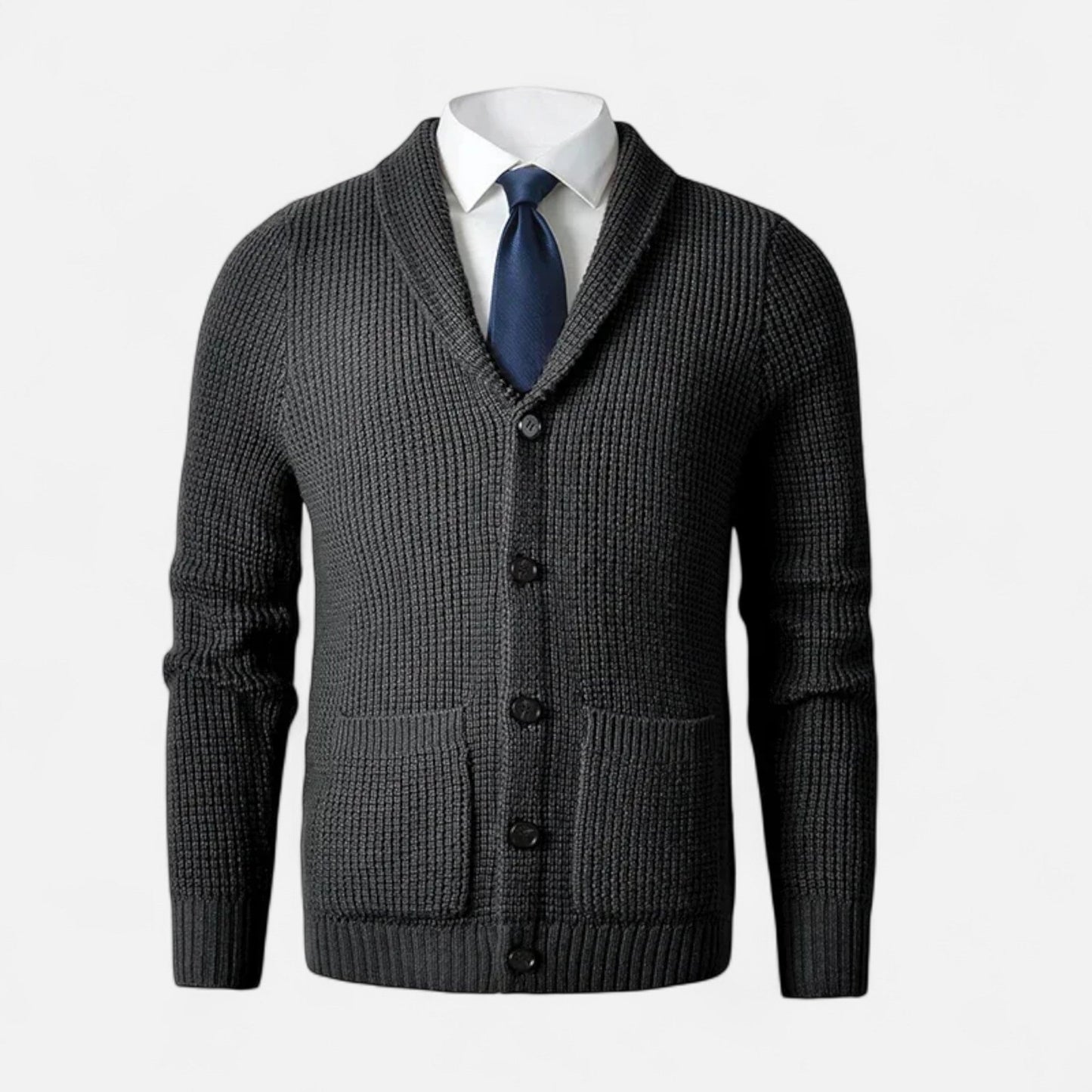 Echwear Men’s Button-Up Premium Wool Cardigan – Classic Slim Fit Style