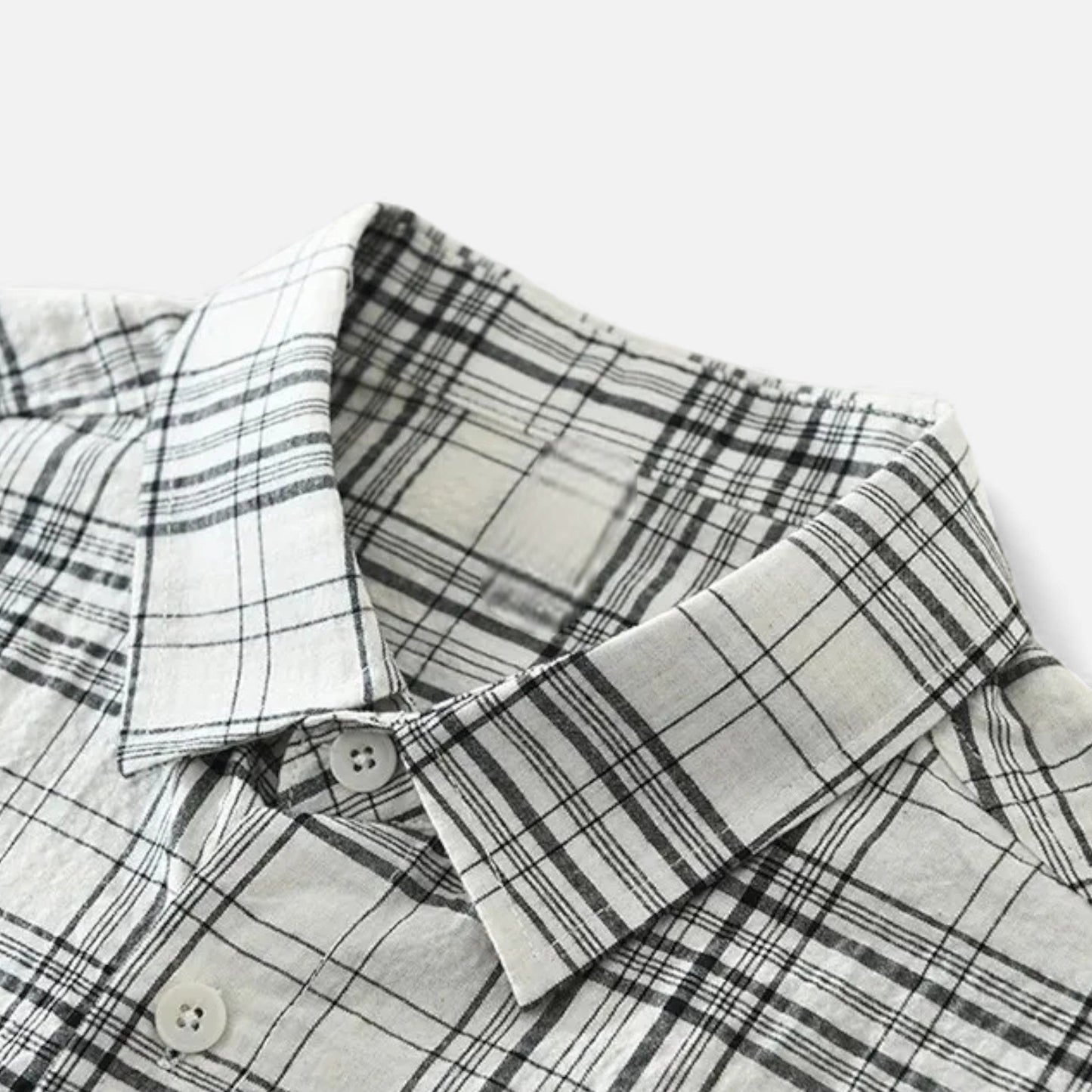 Echwear Men’s Plaid Long-Sleeve Loose Shirt with Pocket