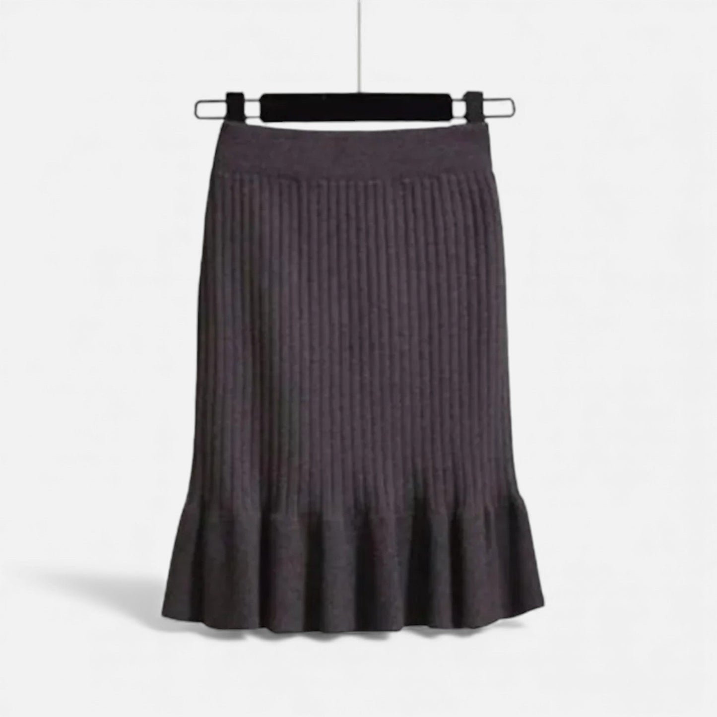 Echwear Women’s High-Waist Ribbed Knitted Skirt