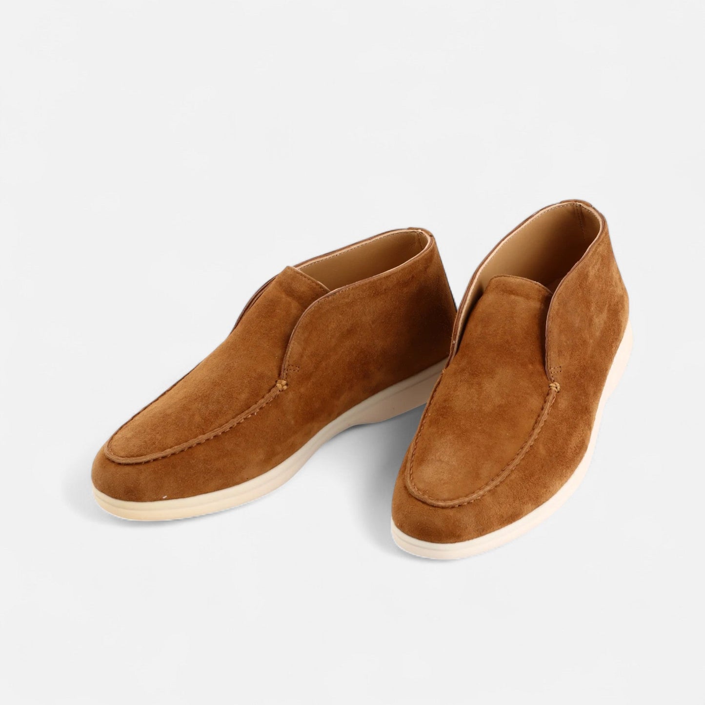 Echwear Men’s Suede Mule Loafers in Heritage Camel