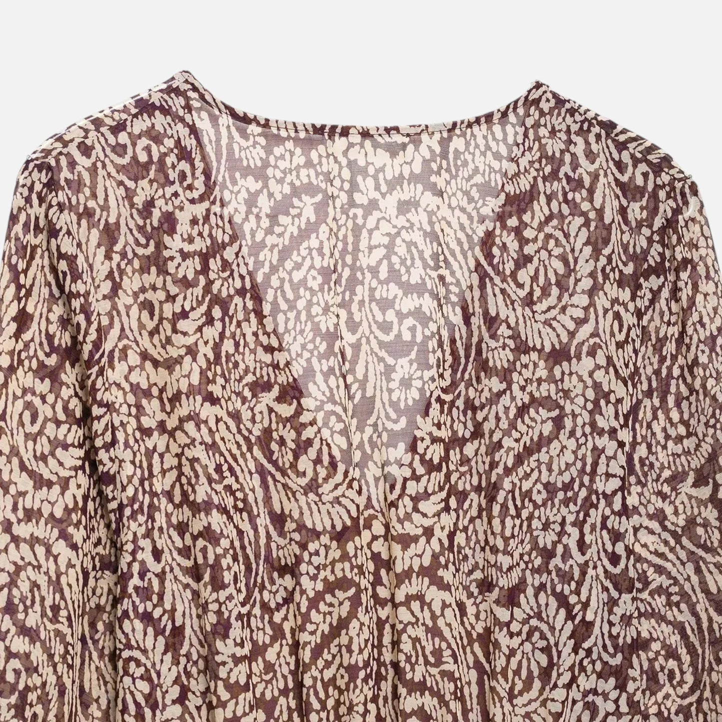 Echwear Women’s Printed Midi Dress – V-Neck Autumn Elegance