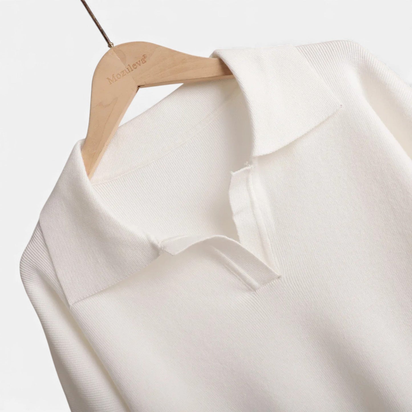 Echwear Women’s Cashmere-Feel Polo Lounge Set with Elegant Knit Detail