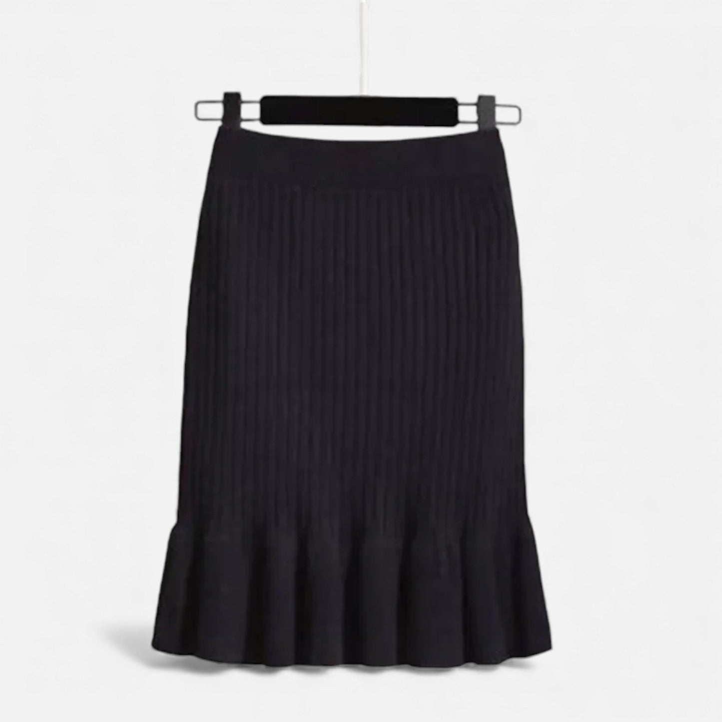Echwear Women’s High-Waist Ribbed Knitted Skirt