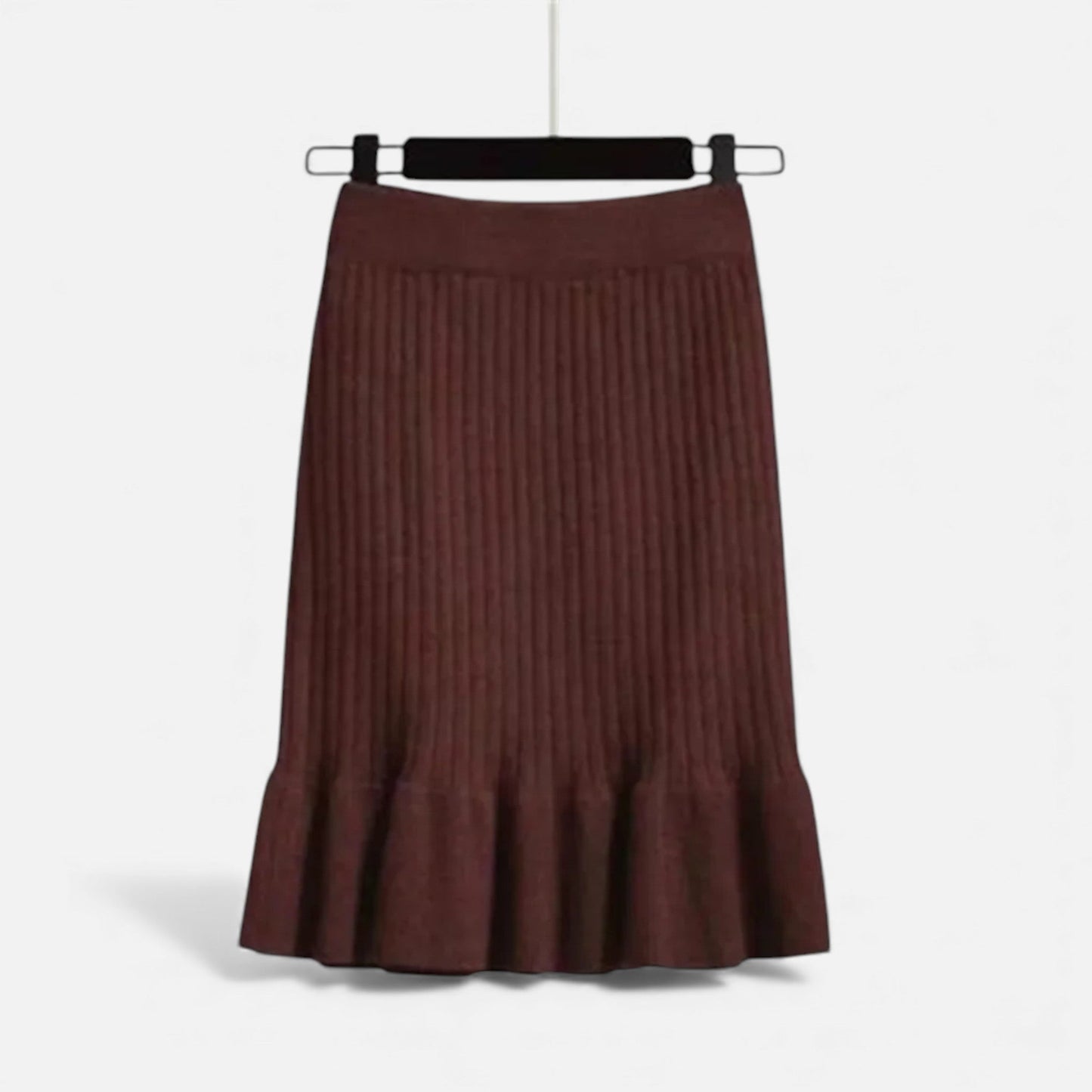 Echwear Women’s High-Waist Ribbed Knitted Skirt