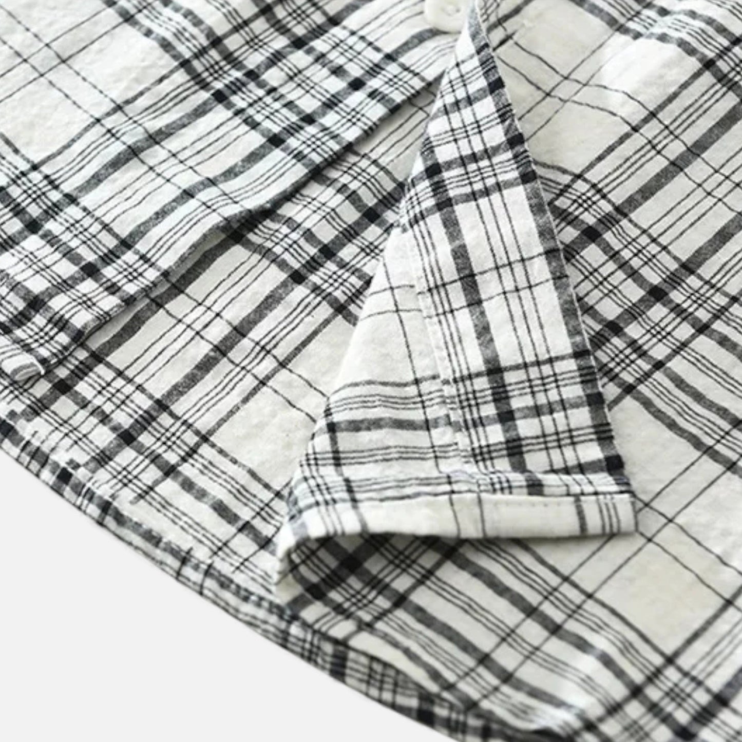 Echwear Men’s Plaid Long-Sleeve Loose Shirt with Pocket