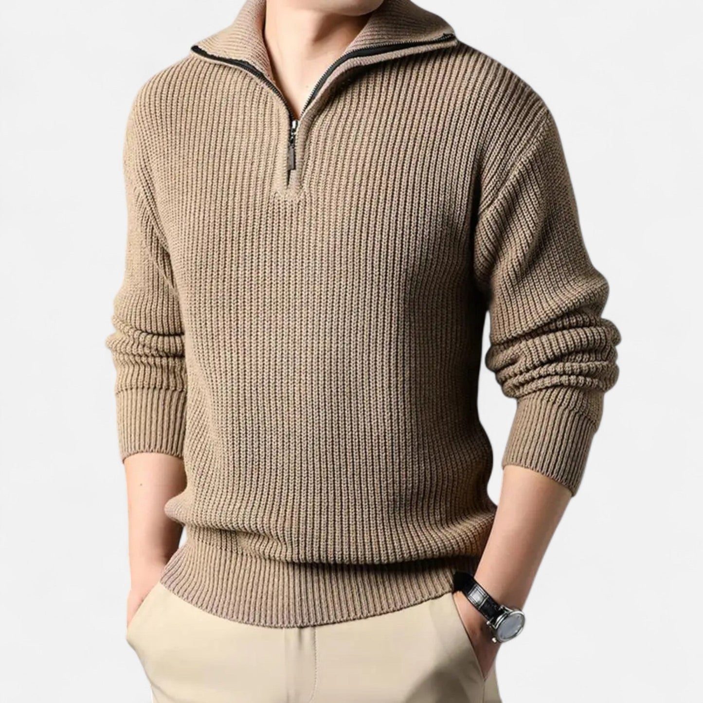 Echwear Men’s Wool-Blend Half-Zip Sweater