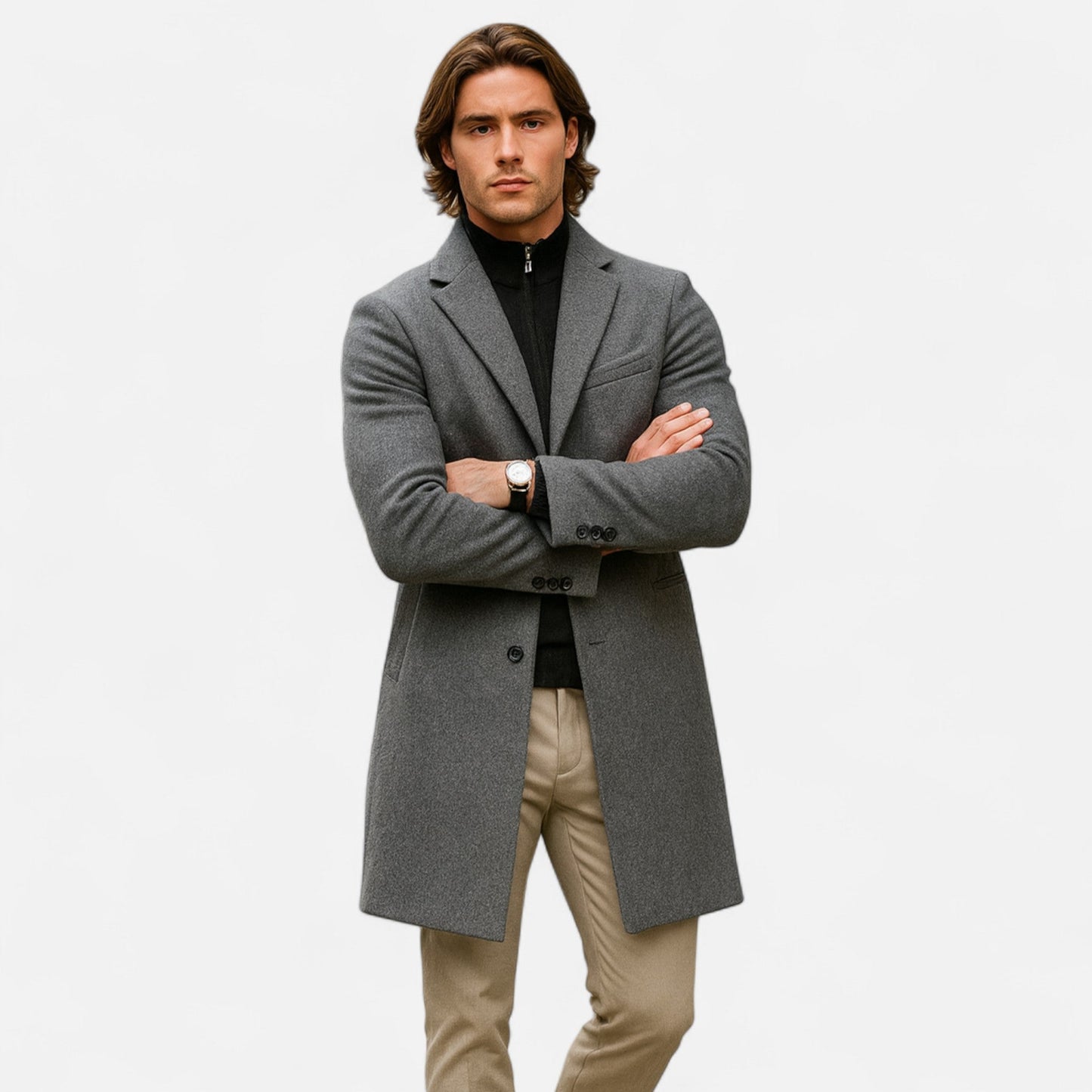 Echwear Men’s Classic Wool Overcoat