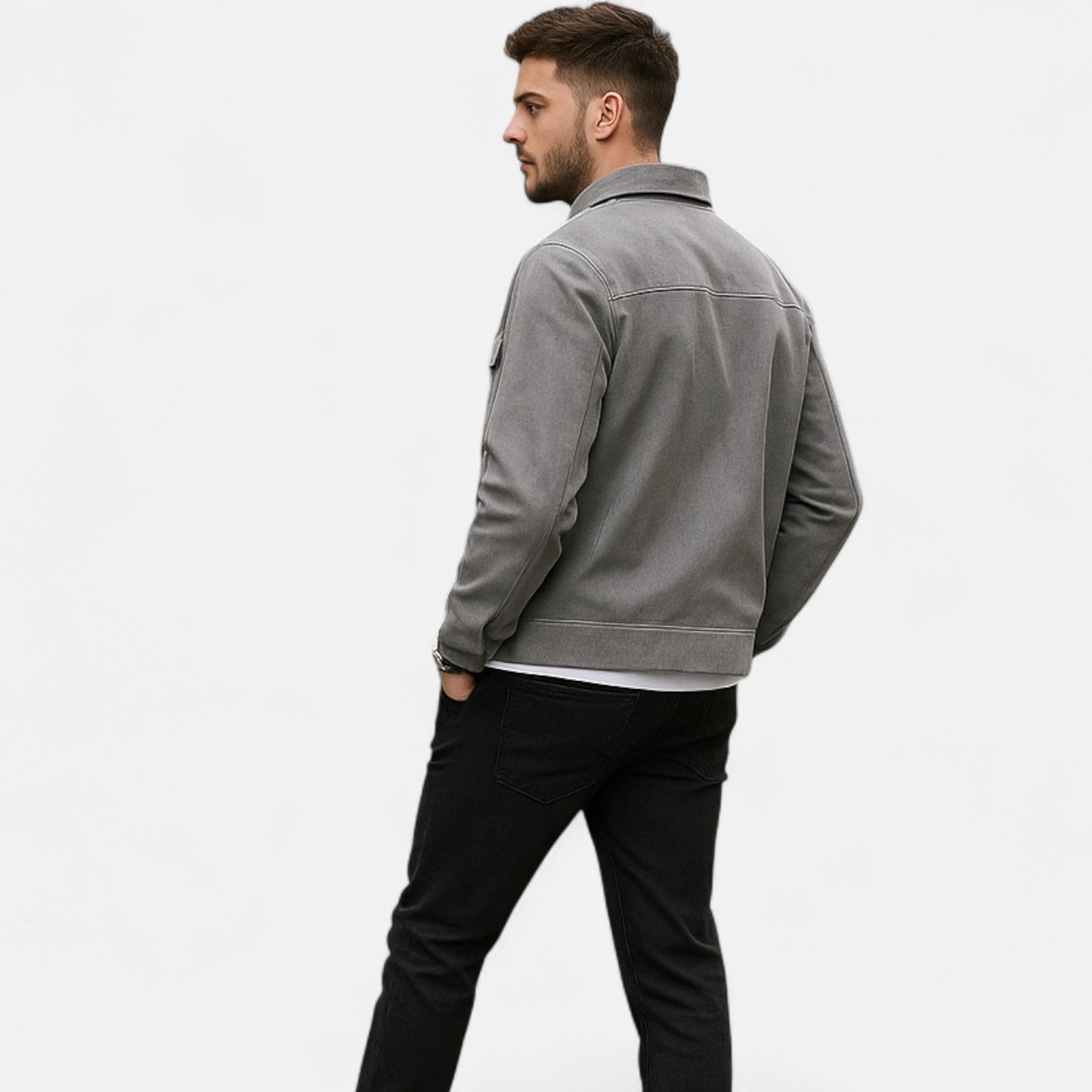 Echwear Men’s Loose-Fit Suede Jacket